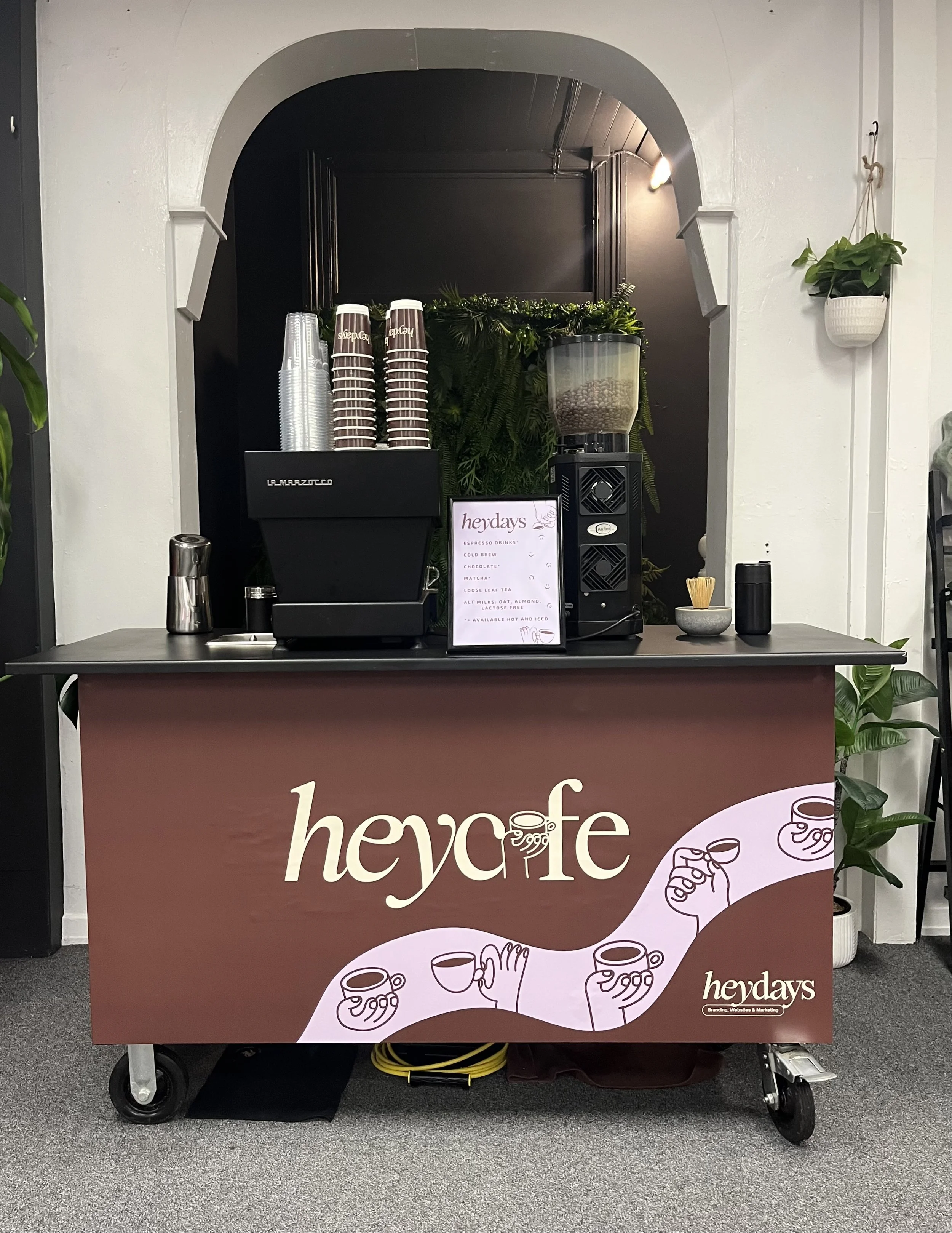 Branded coffee cart activation