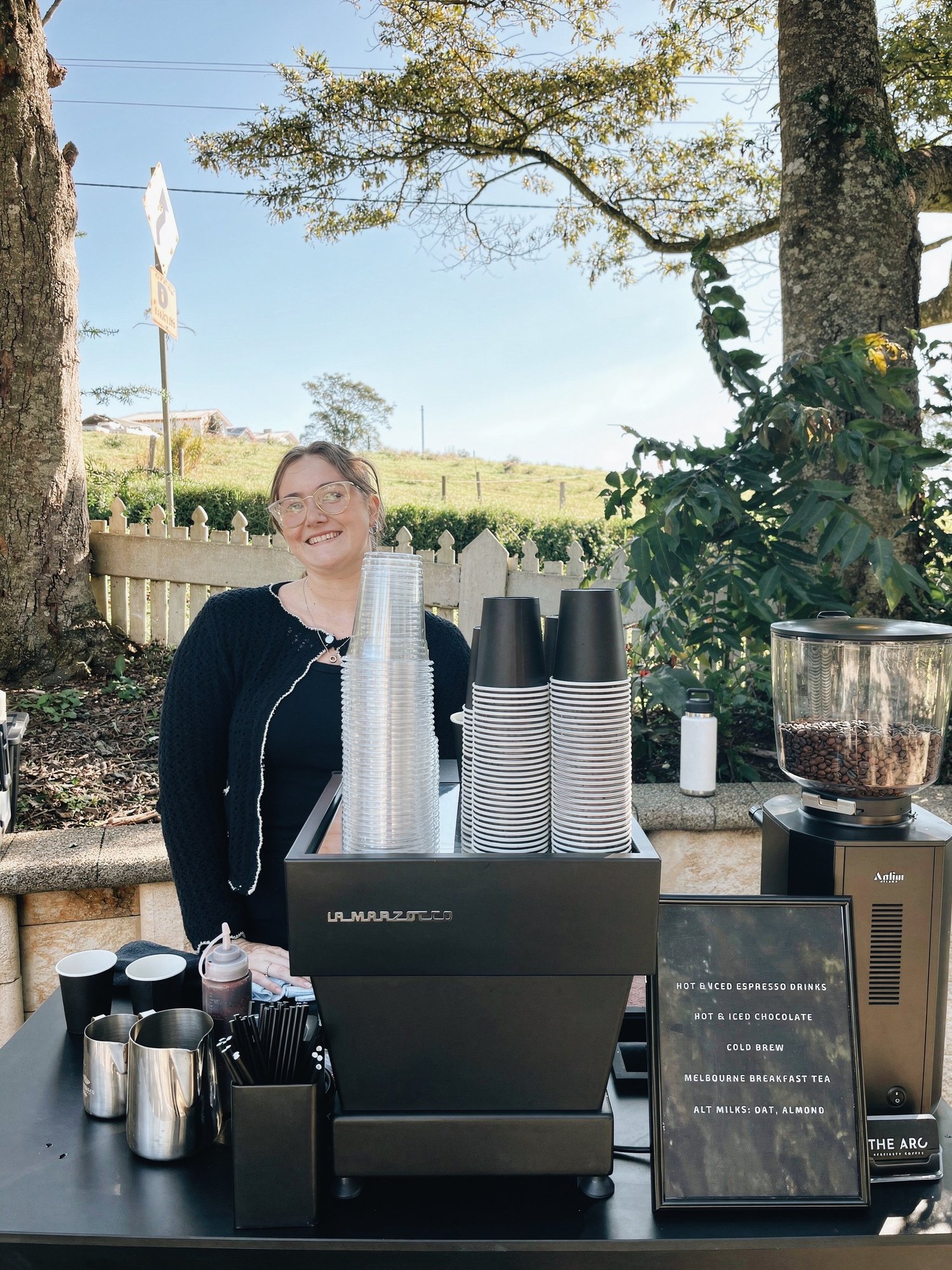 Coffee cart setup at a Sunshine Coast wedding