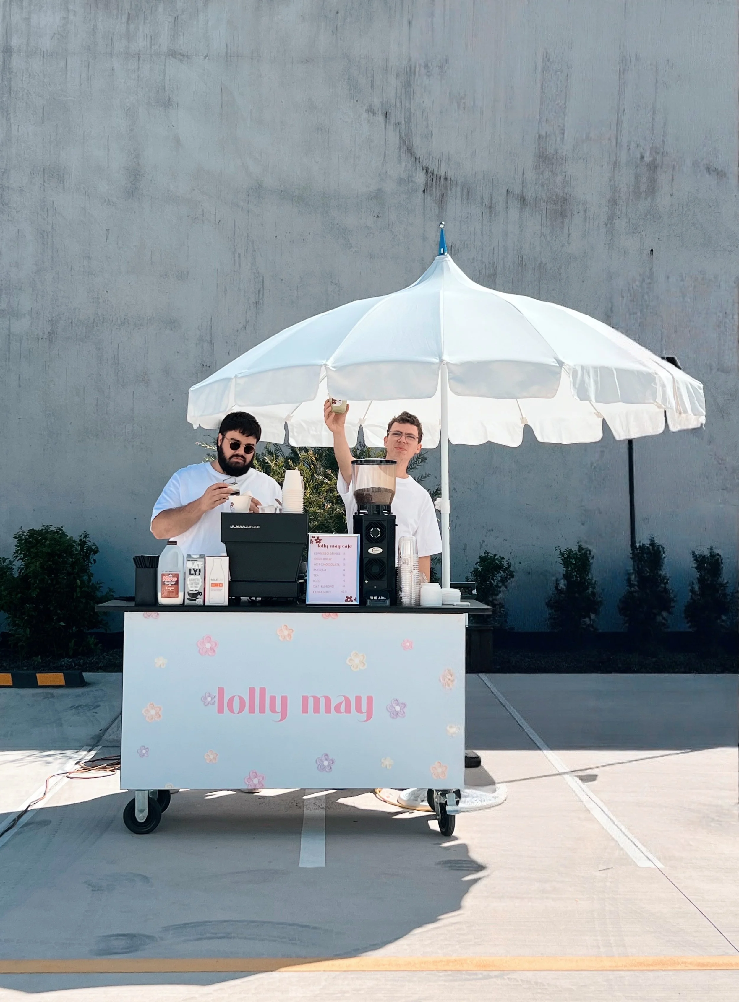 Custom branded mobile coffee cart activation — The Arc Specialty Coffee