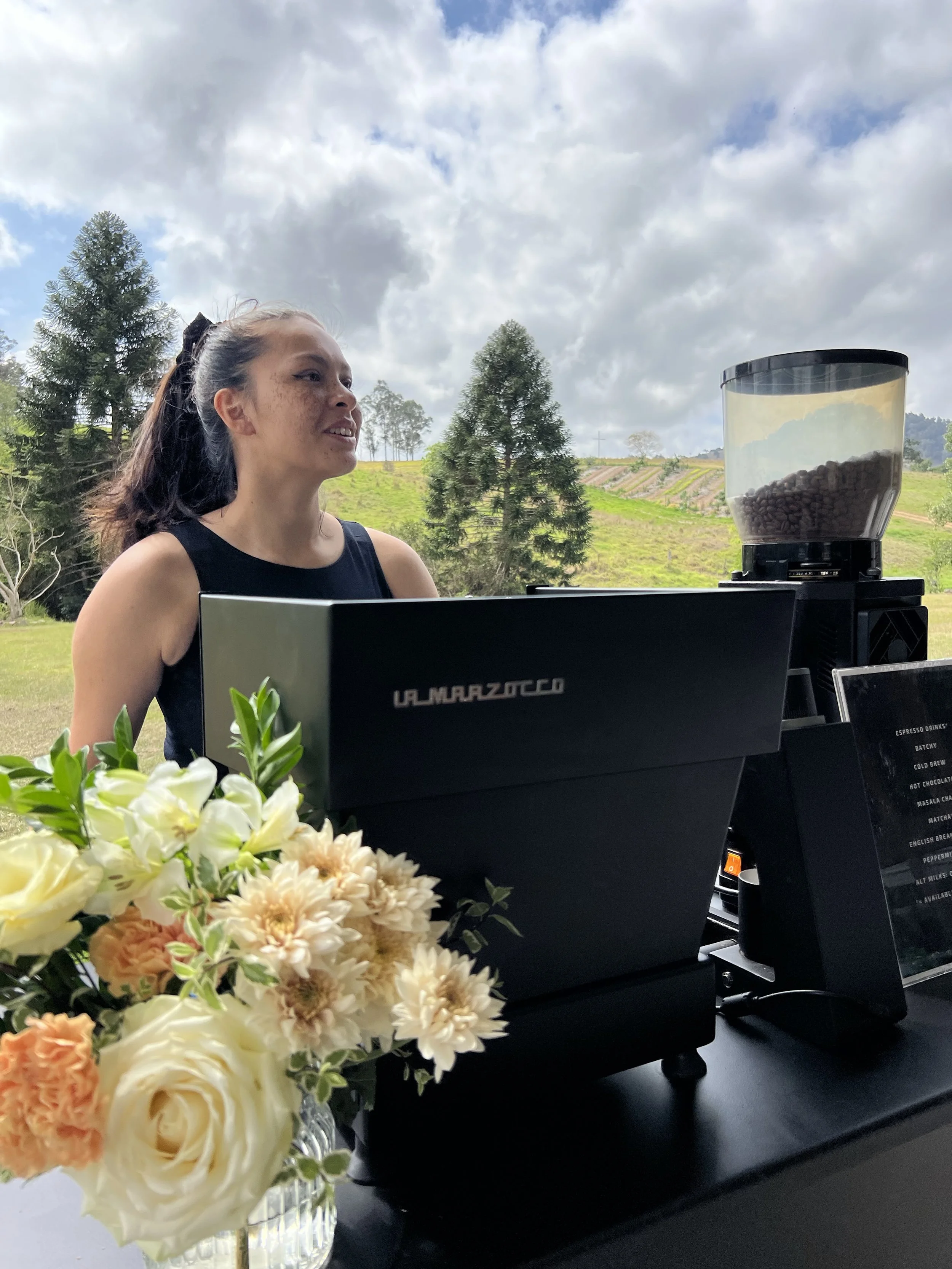 Wedding guests enjoying coffee from The Arc