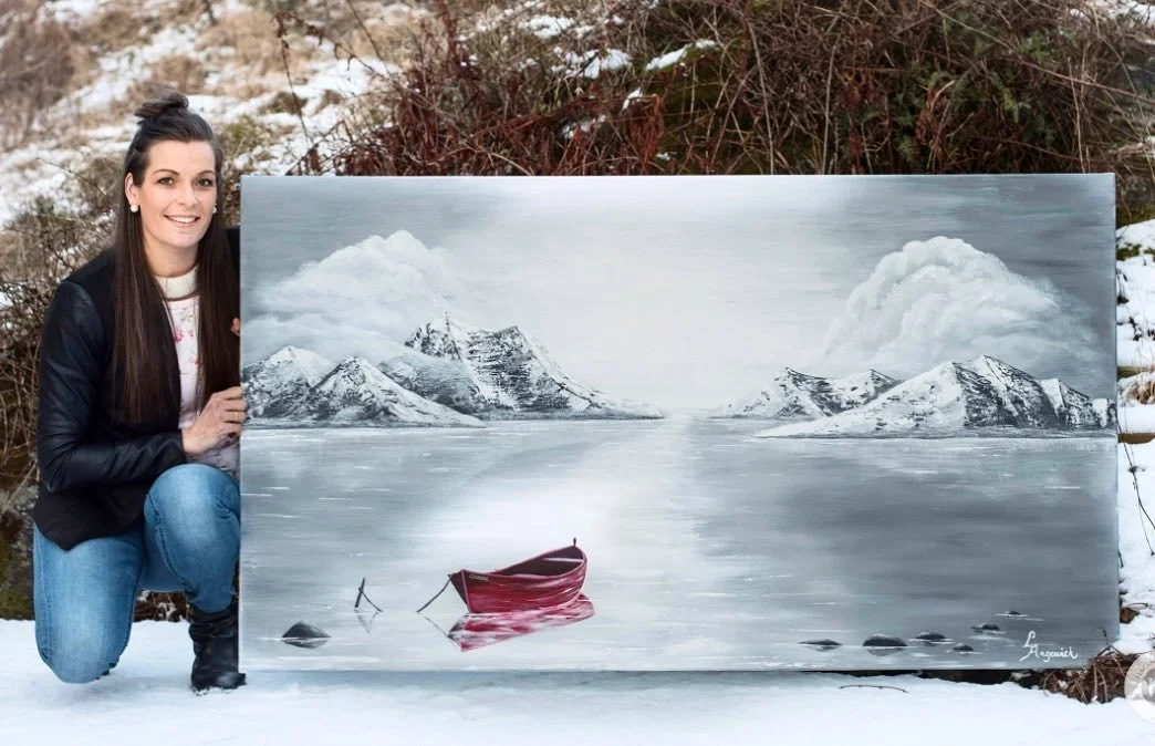 An old piece that popped up on my feed today 🙌✨ #hagewickart #art #artist #painting #mountains #kunstmer #kunstneribergen #norge #bergen #hav #fjell #hagewickhomes #acrylic #acrylicpainting #canvas #canvasart #acrylicpaint