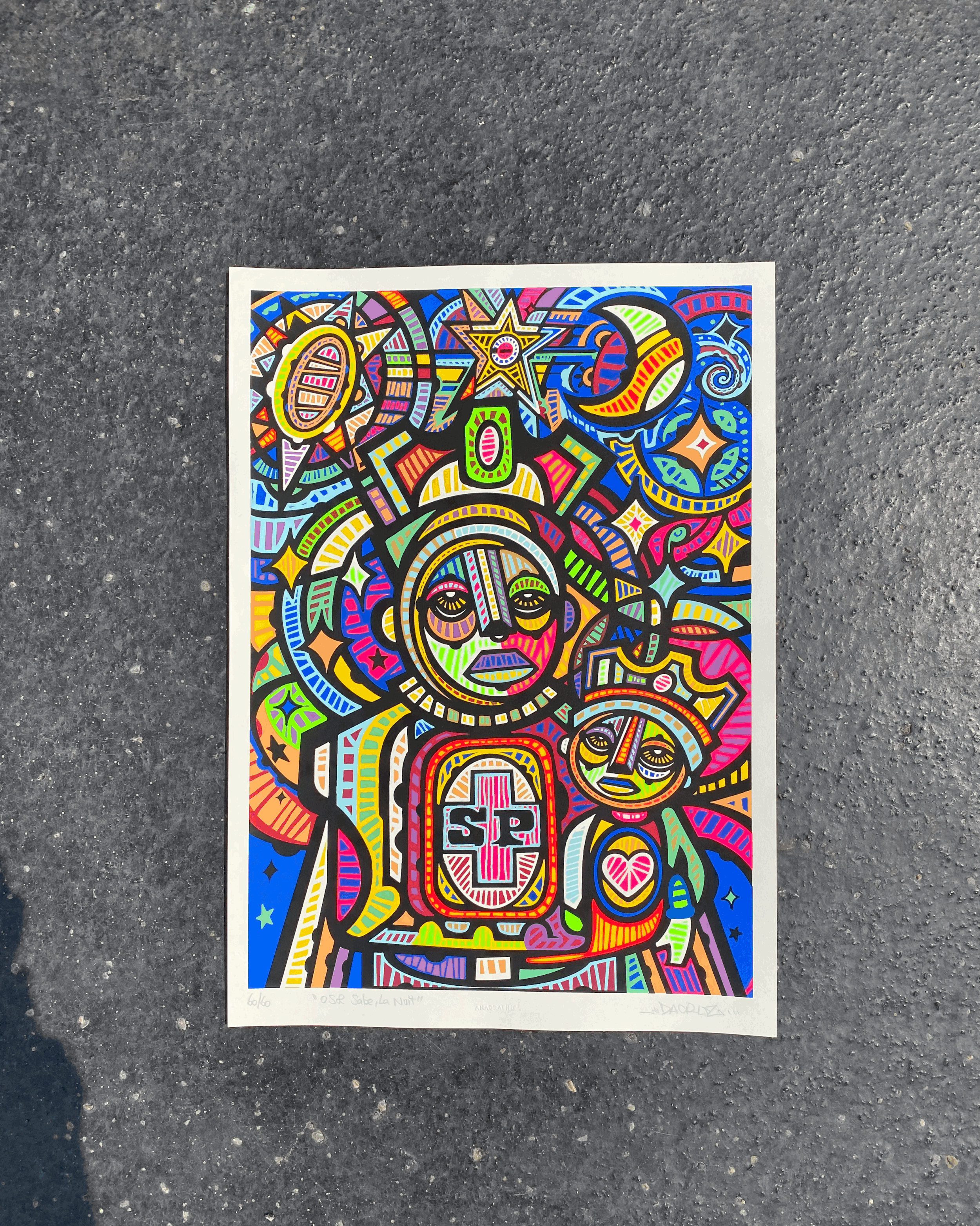 "O Sol sabe, la nuit" - Sérigraphie