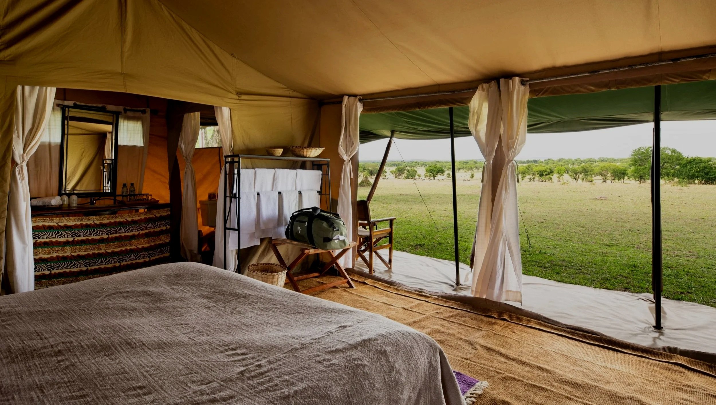 Tente de luxe présente dans le parc Kruger en Afrique du Sud.