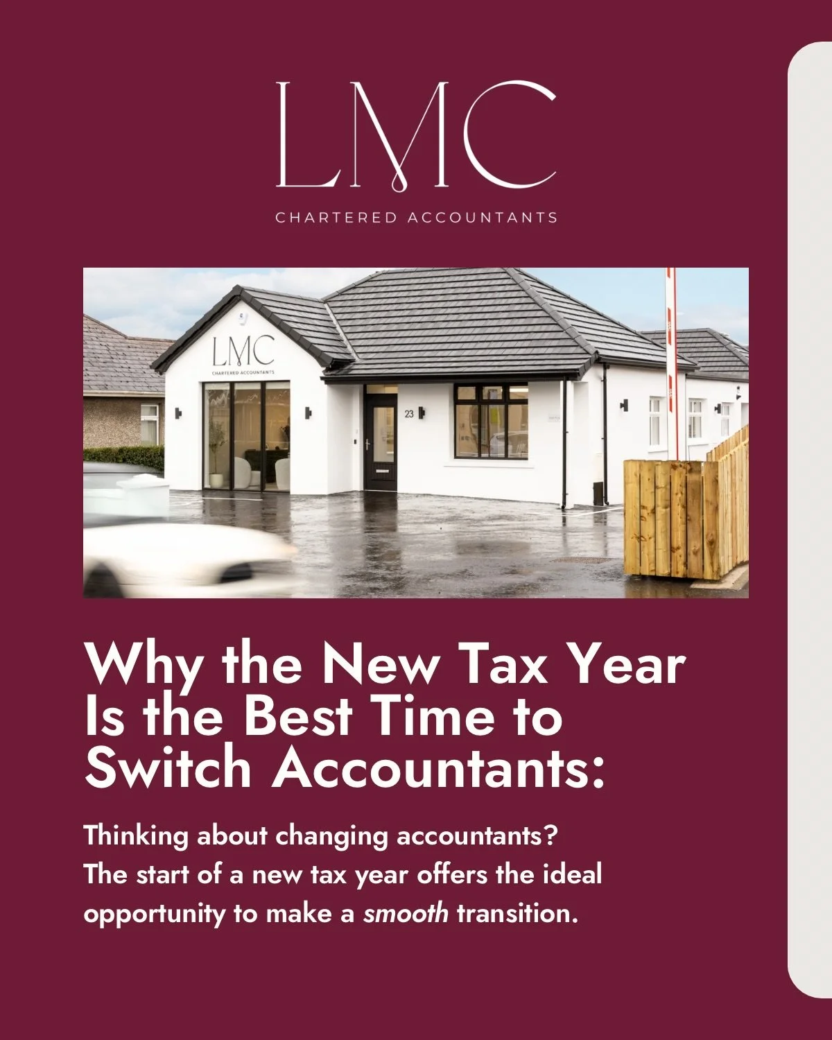 ✨The start of a new tax year is a natural point to review your current accounting support.

🤍With a clean set of records and a clear starting position, switching accountants becomes far more straightforward, with less disruption and greater clarity.