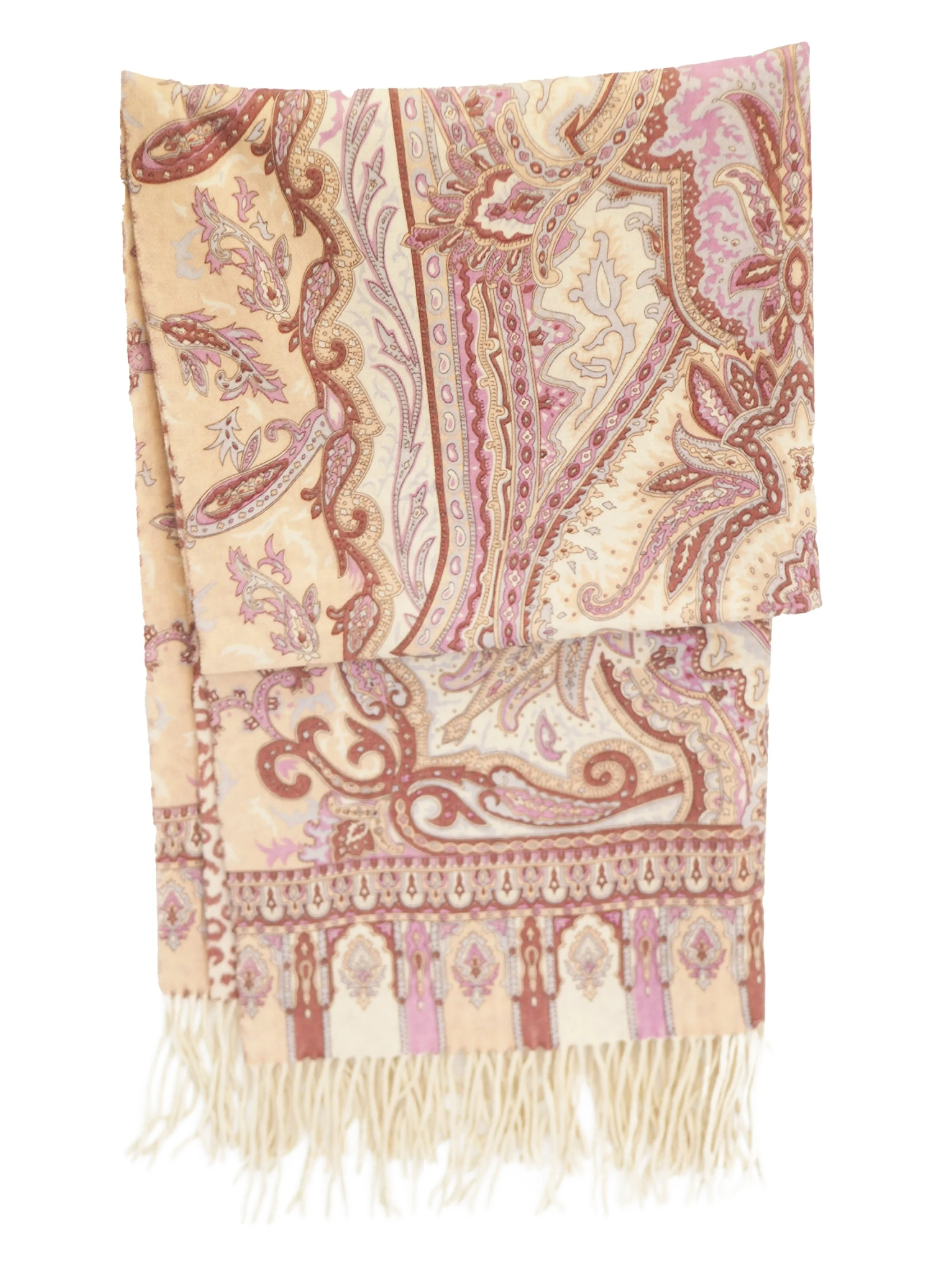Cashmere Double-Side Pattern Shawl Pink