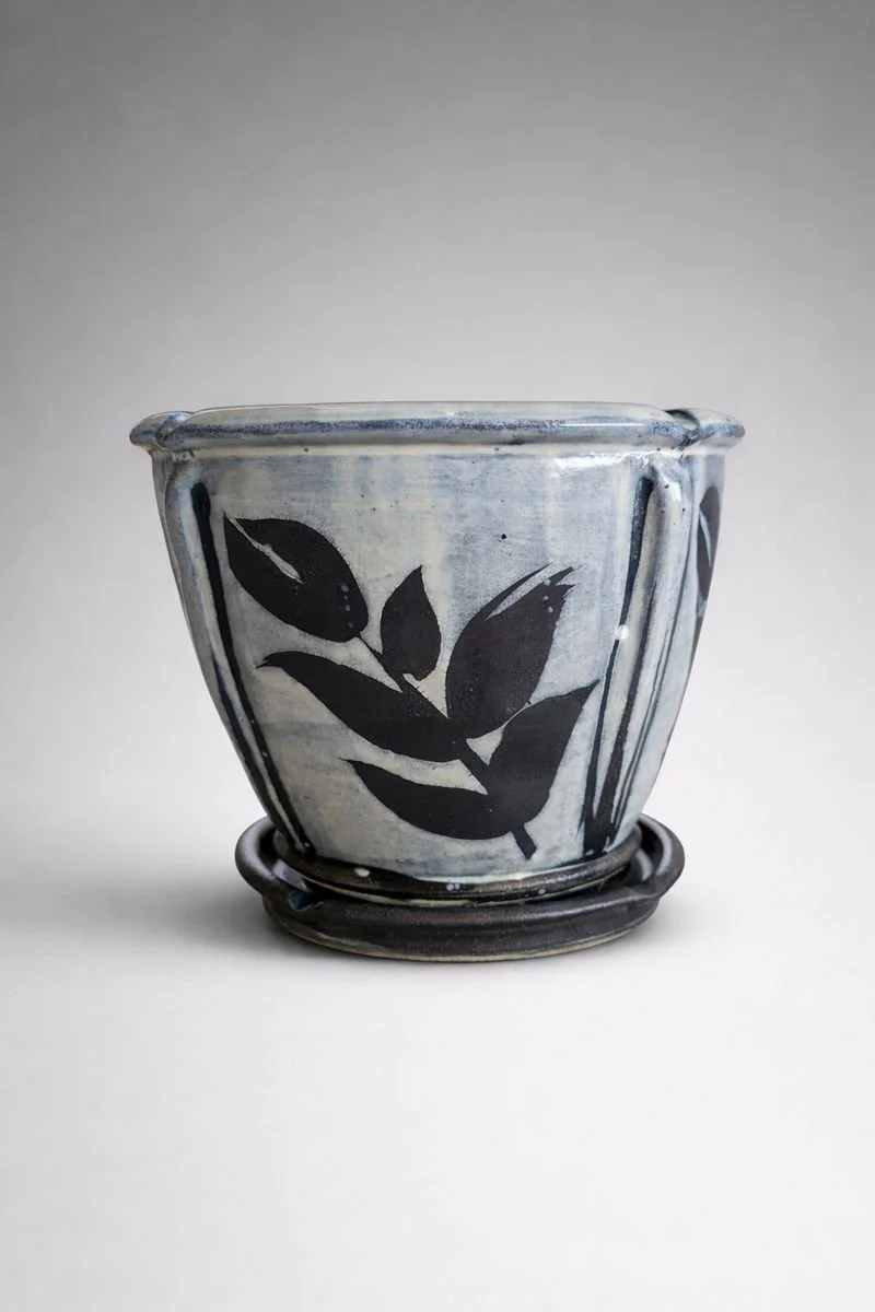 Planter Pot - Shadow Plant Pattern