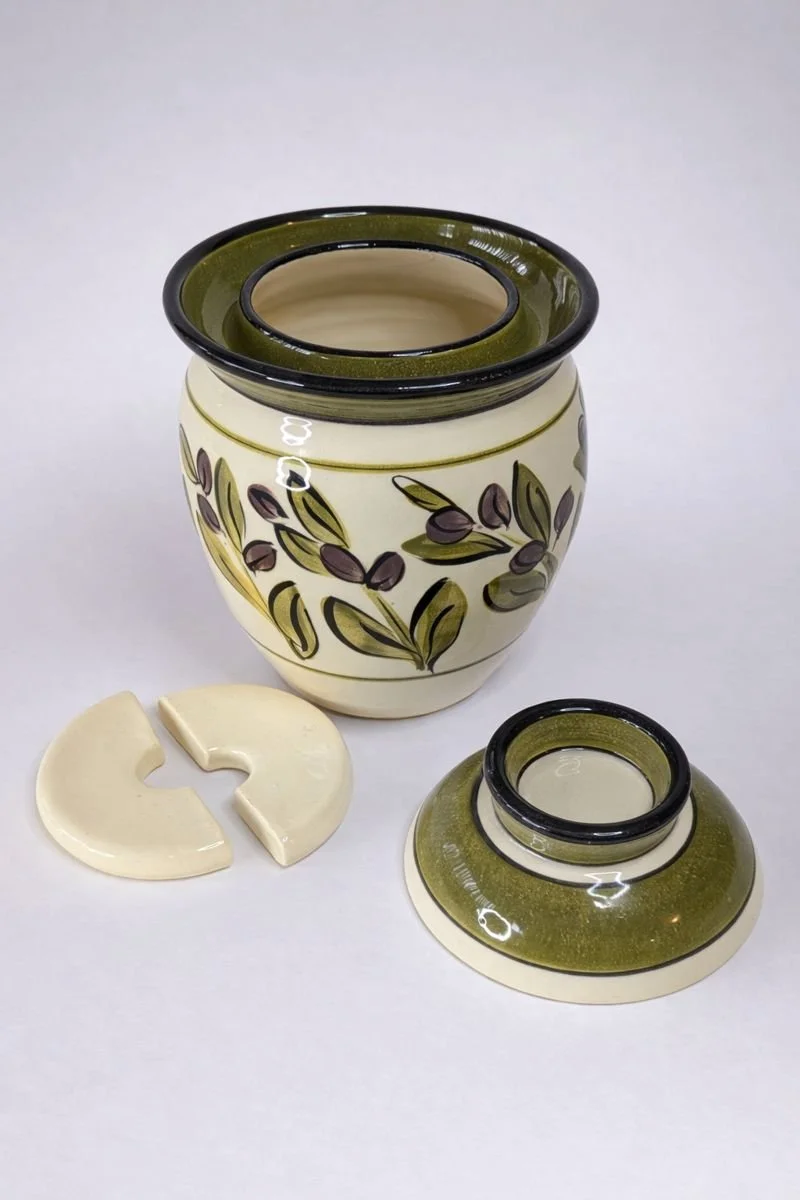 Fermentation Crock - Olive Pattern