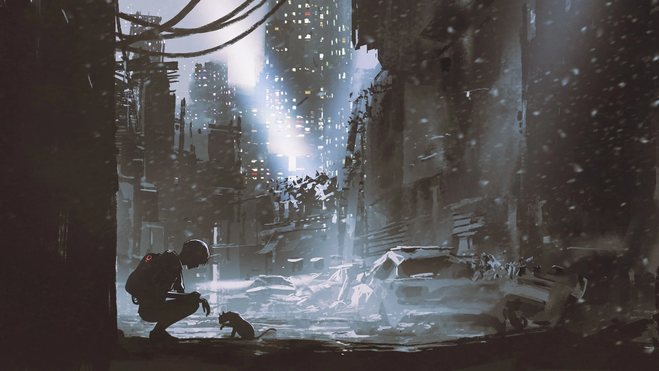 Robot busca sentido y dialoga con un gato. 