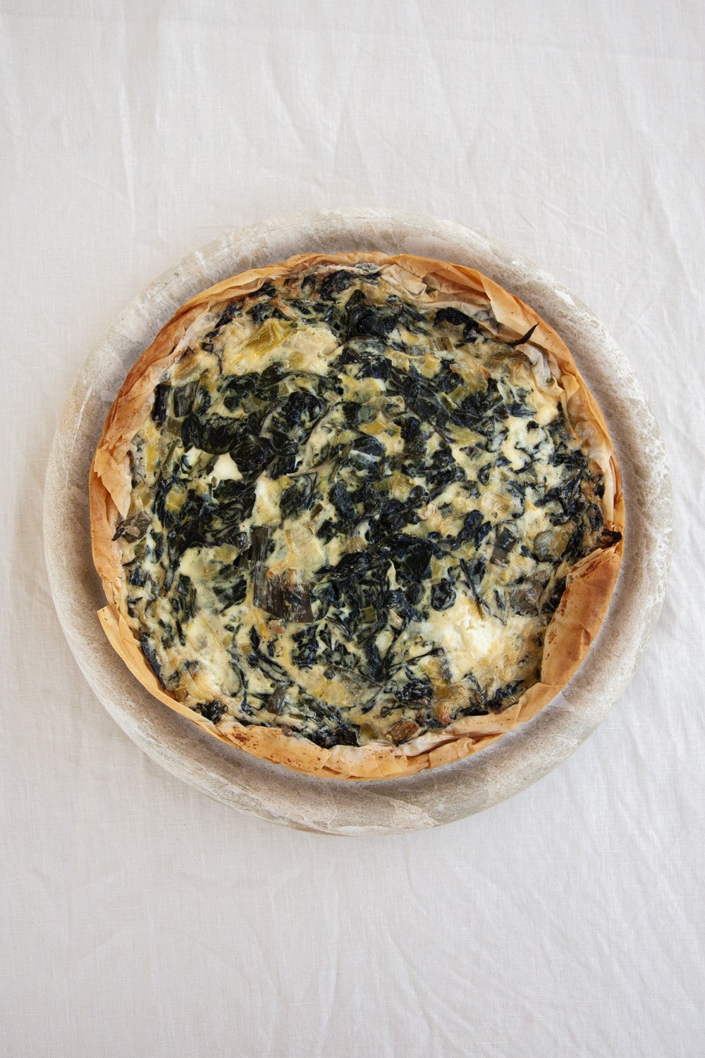 Mixed Green &amp; Three Cheese Pie