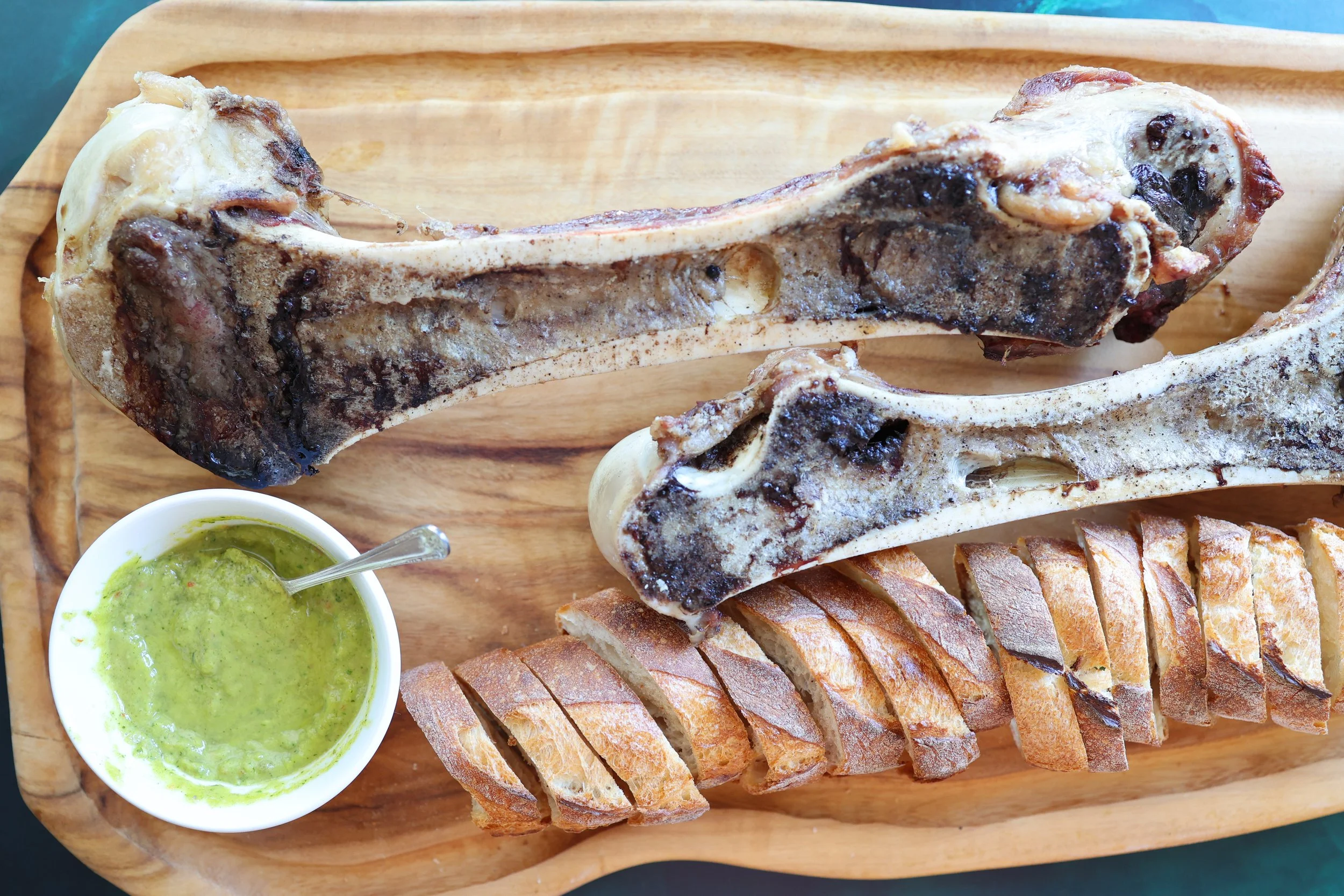 Roasted Bone Marrow, Herb &amp; Shallot Gremolata