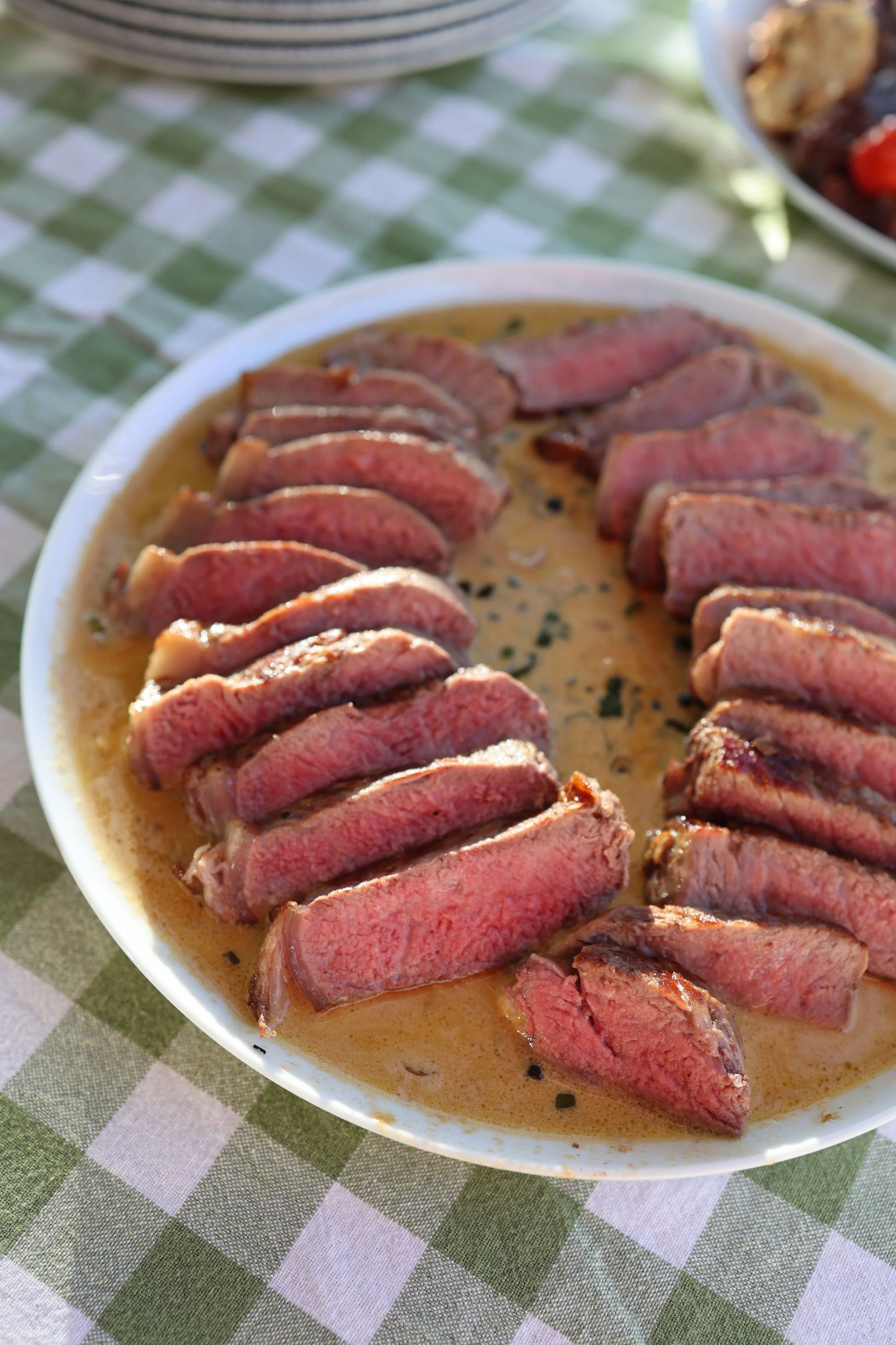 Pan-Seared Sirloin with Brandy Peppercorn Sauce