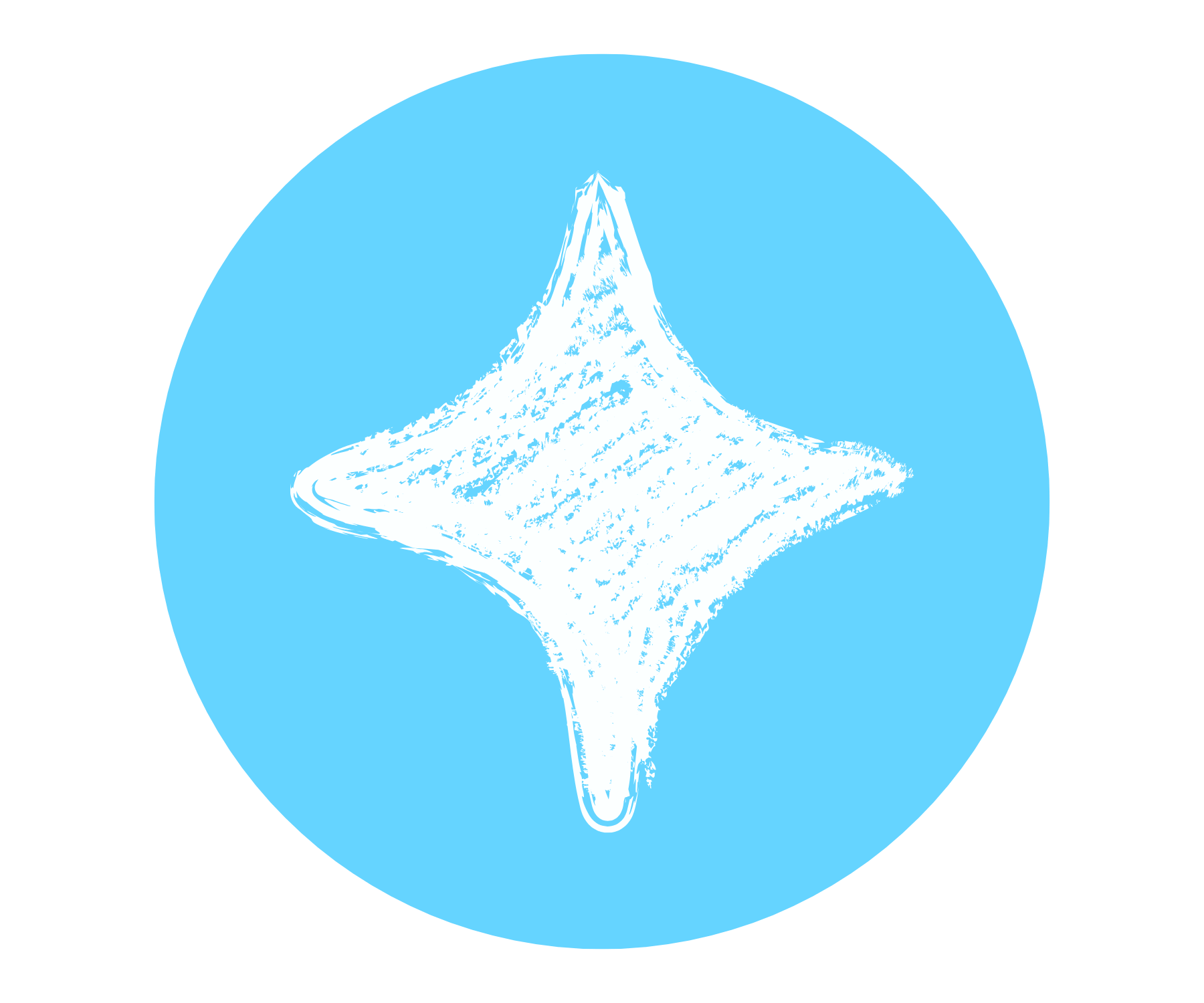 Twitter logo shown as a white starburst shape on a blue circular background.