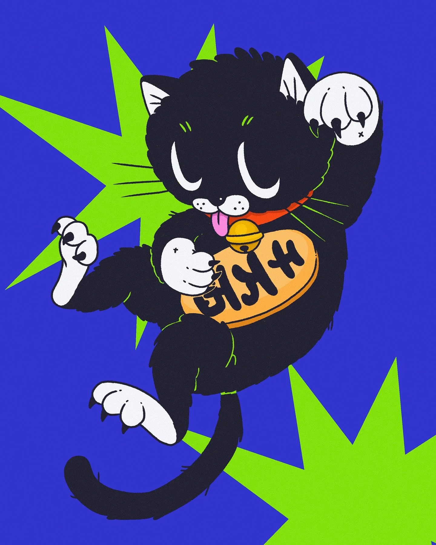 LENTOBER DAY 22: LUCKY CAT 🐈 

#lentober #lentober2025 #digitalart #illustration #graphicillustration #luckycat #day22