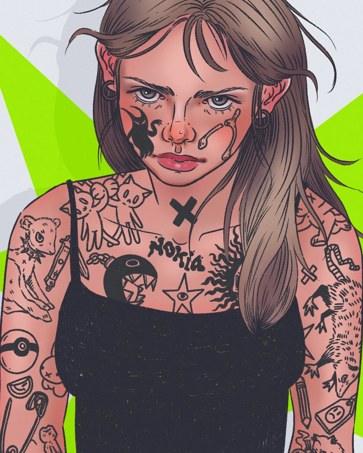 LENTOBER DAY 24: TATTOO ⭐️

#lentober #lentober2025 #digitalart #illustration #graphicillustration #tattoo #day24