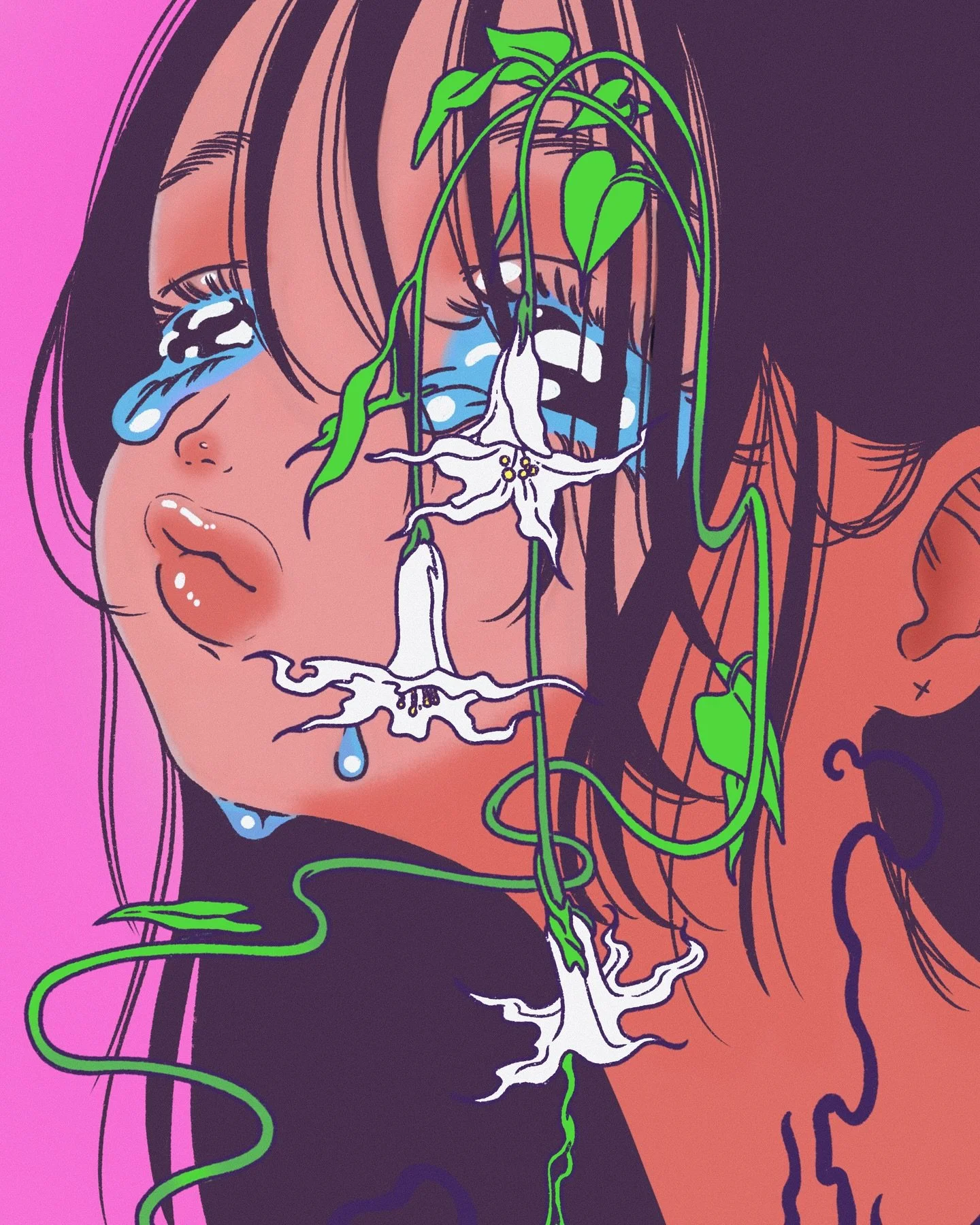 LENTOBER DAY 29: CRYBABY

#lentober #lentober2025 #digitalart #illustration #graphicillustration #crybaby #day29