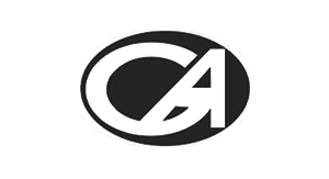 Das Bild zeigt ein schwarzes Oval mit einem weißen und schwarzen Logo darin, das den Buchstaben 'G' und 'A' enthält.