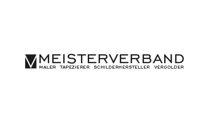 Logo des Meisterverbands mit den Worten Maler, Tapezierer, Schilderhersteller, Vergolder.