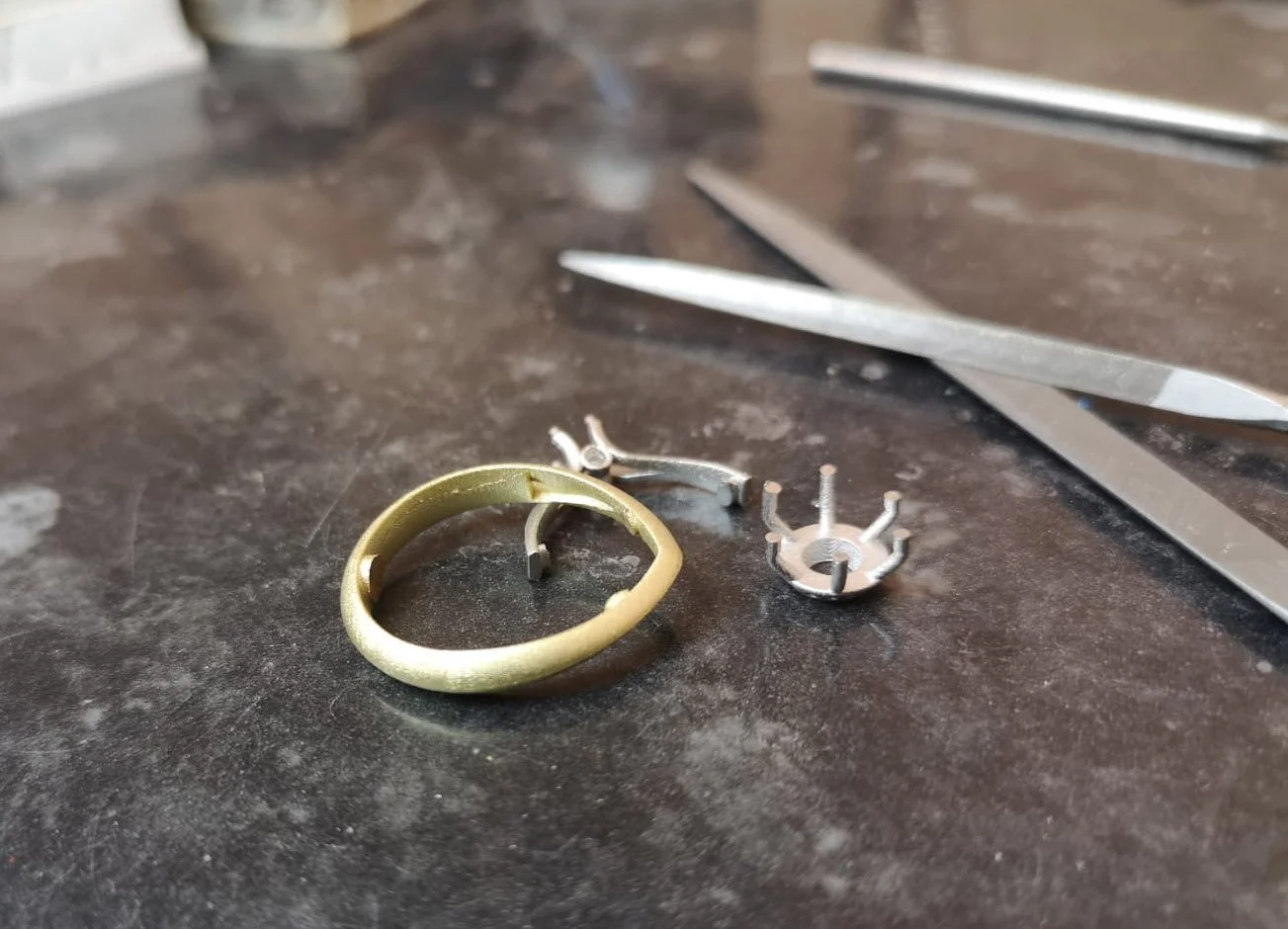 3, Design, resin model, silver  trial and cast components.jpg