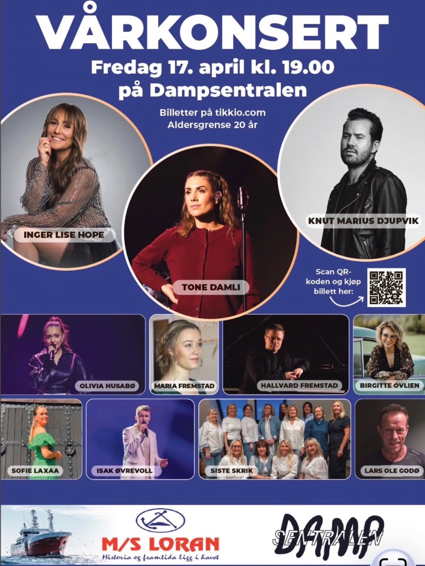 🔥 Klar for tidenes konsertkveld? 

17. april skjer det p&aring; Dampsentralen, og dette vil du ikke g&aring; glipp av 🎤 

Ms Loran og Dampsentralen inviterer til en kveld fylt med r&aring; stemmer, sterke prestasjoner og ekte musikkglede 😍

P&arin