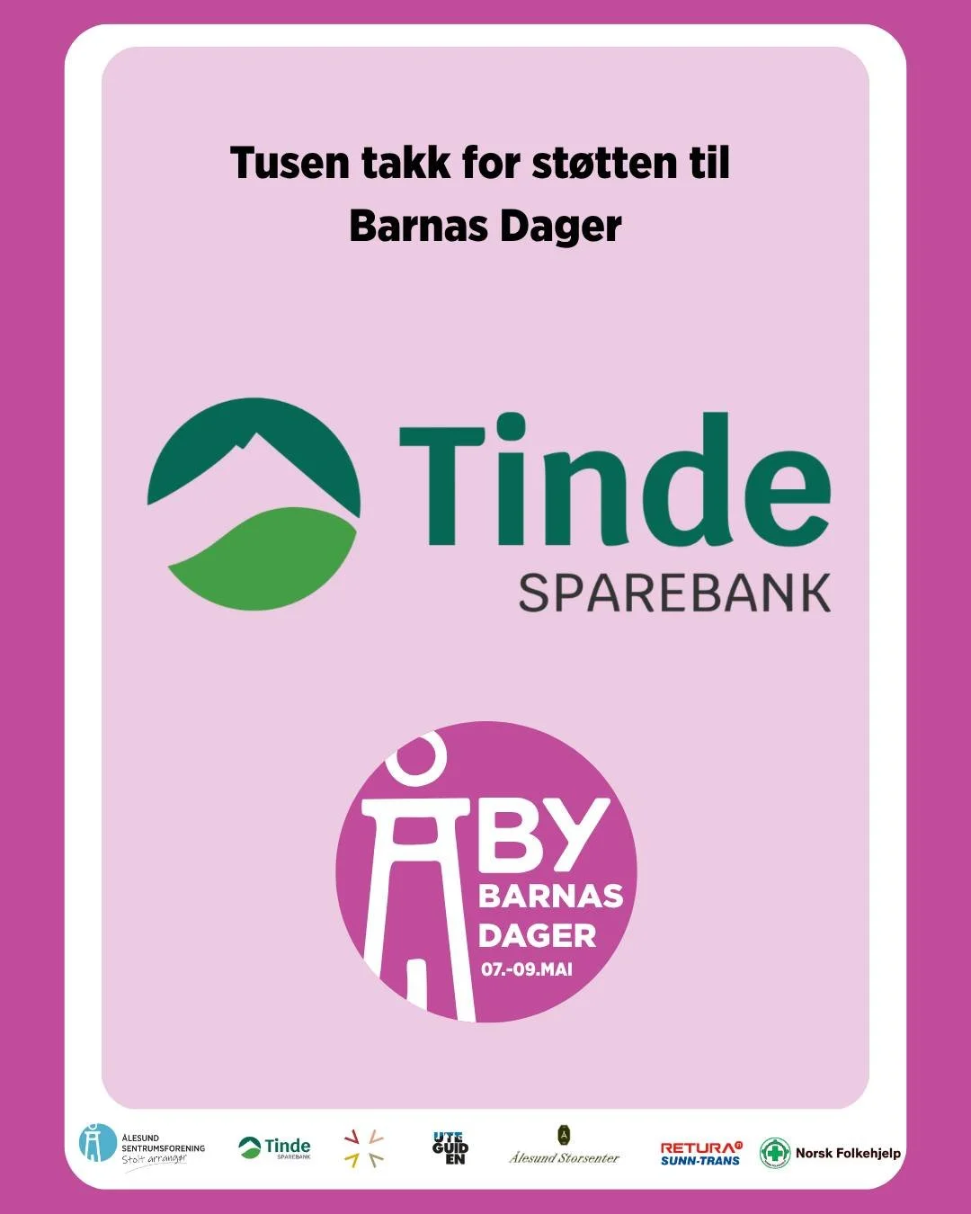 🎈 I MORGEN STARTER BARNAS DAGER 🎈

Som vi gleder oss til &aring; fylle byen med aktivitet for de minste 💛
Tre dager &ndash; fullspekket med moro, opplevelser og god stemning i hele sentrum!

👉 Stikk innom Facebooksiden v&aring;r eller sjekk netts
