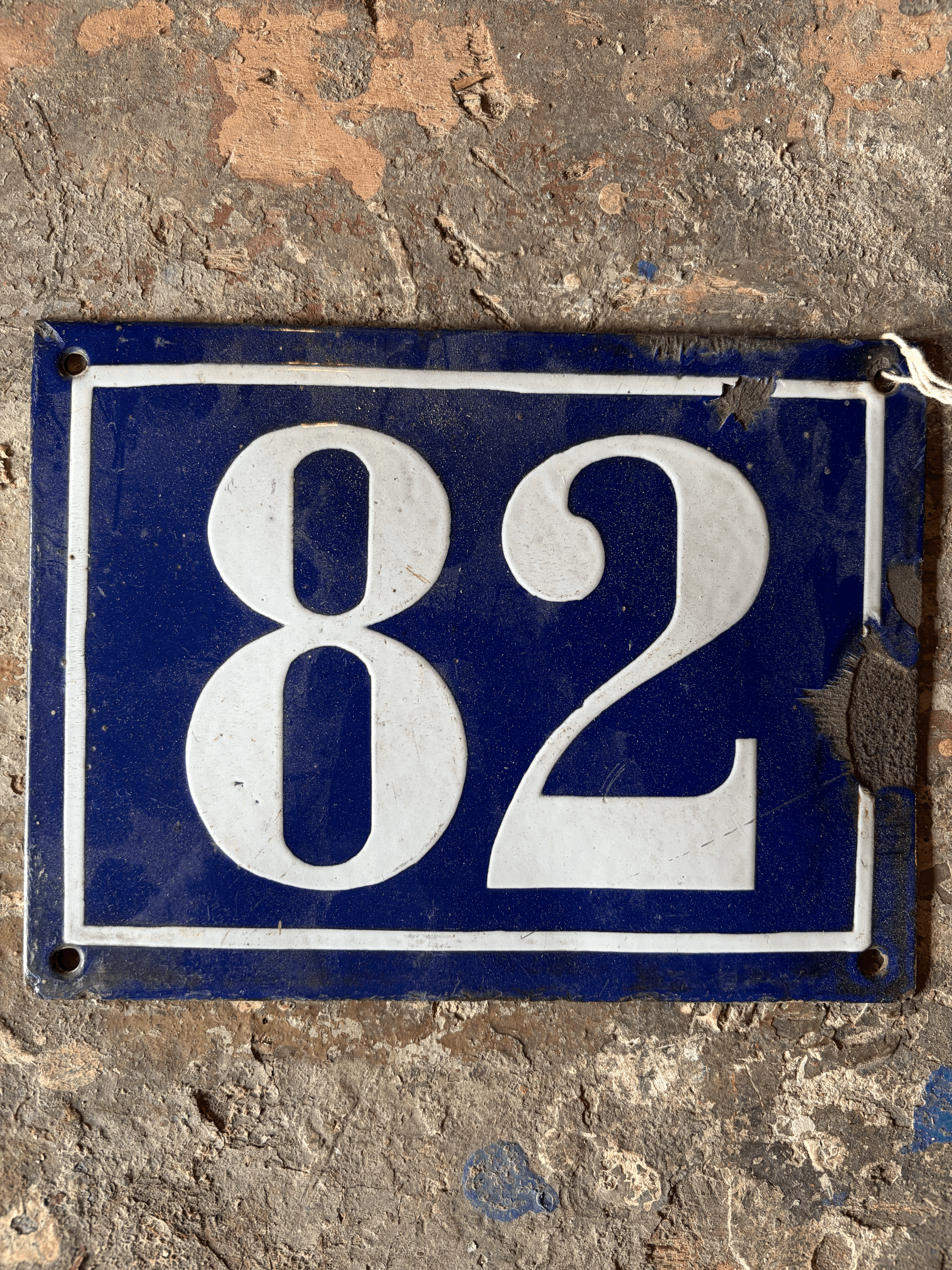 French enamel house number 82