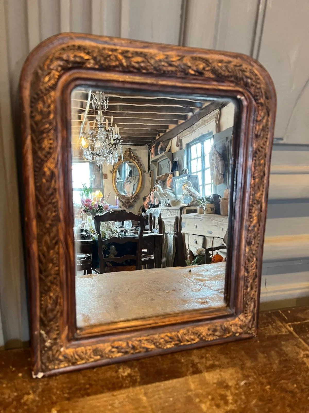 Louis Philipe Mercury Glass Mirror