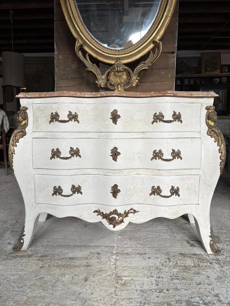 Marble-topped Bombe Commode
