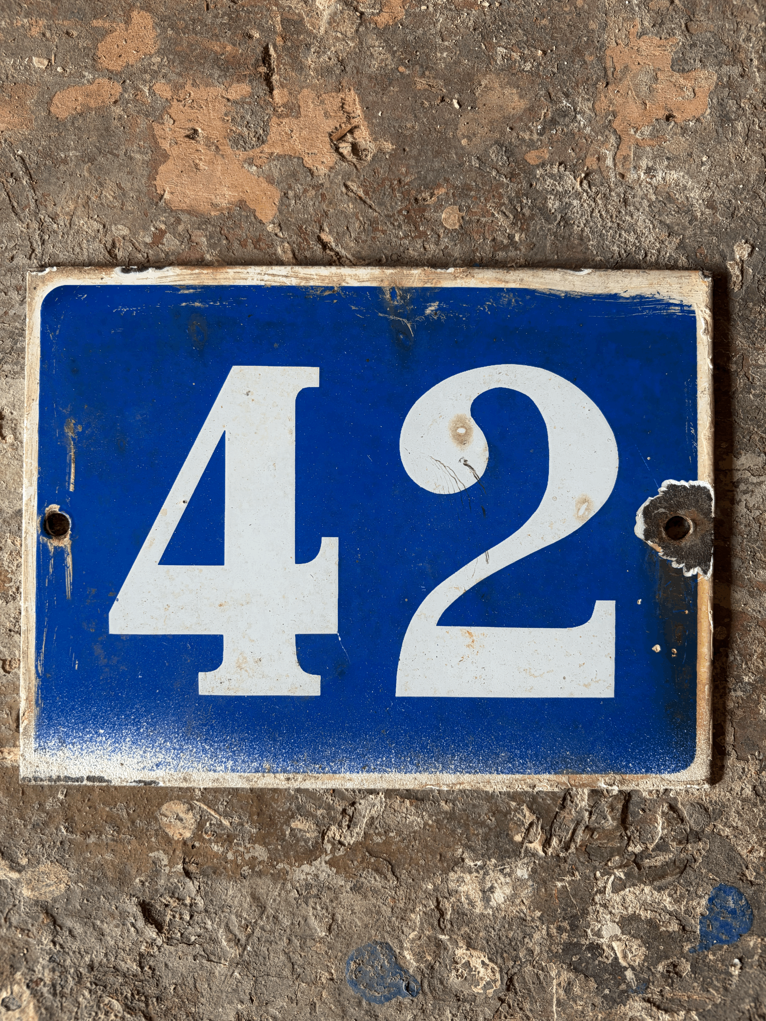 French enamel house number 42
