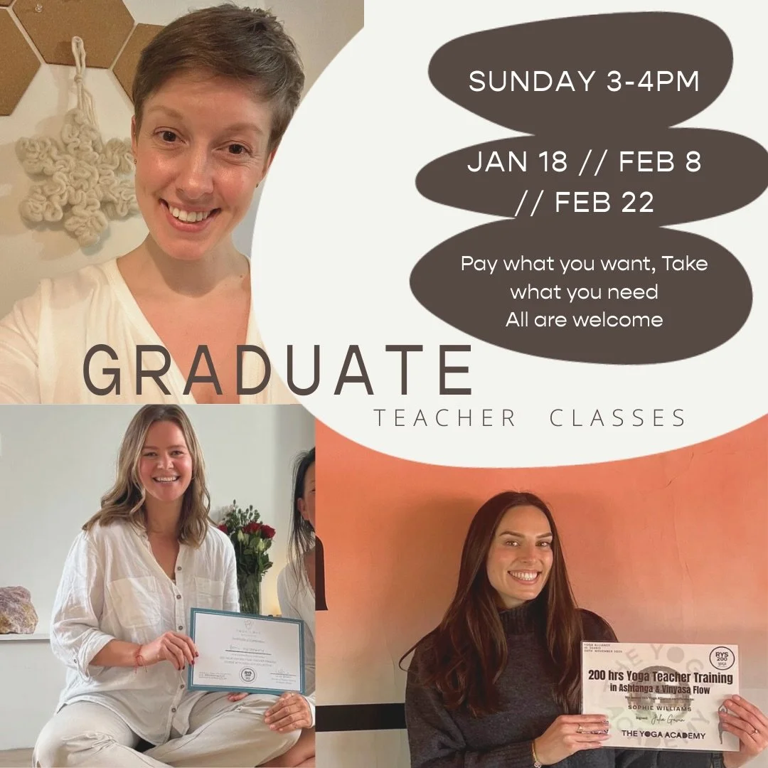 COMMUNITY 🤎 
 
Over the years we have been responsible for igniting many sparks in our students, inspiring them to deepen their practice and, for some, that has meant stepping onto the path of teaching.

These graduate teacher classes are a chance f