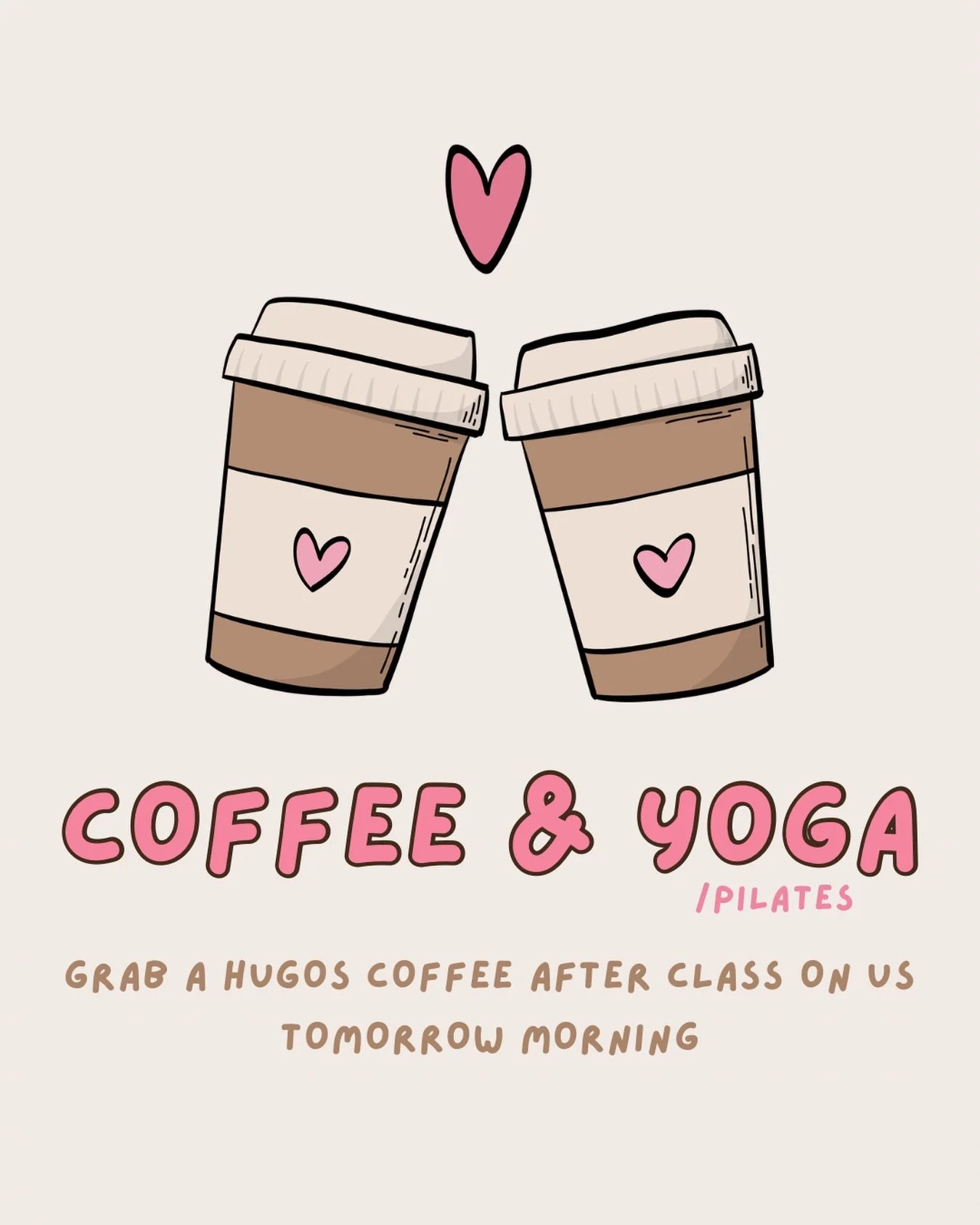 Because we love you, and we want you to show yourself some love this weekend 💖

A coffee (or hot chocolate) on us from our neighbours @hugos_burscough after class tomorrow morning..

9am Vinyasa Energise with Lauren ❤️&zwj;🔥 @wildheartyogauk 
10:15