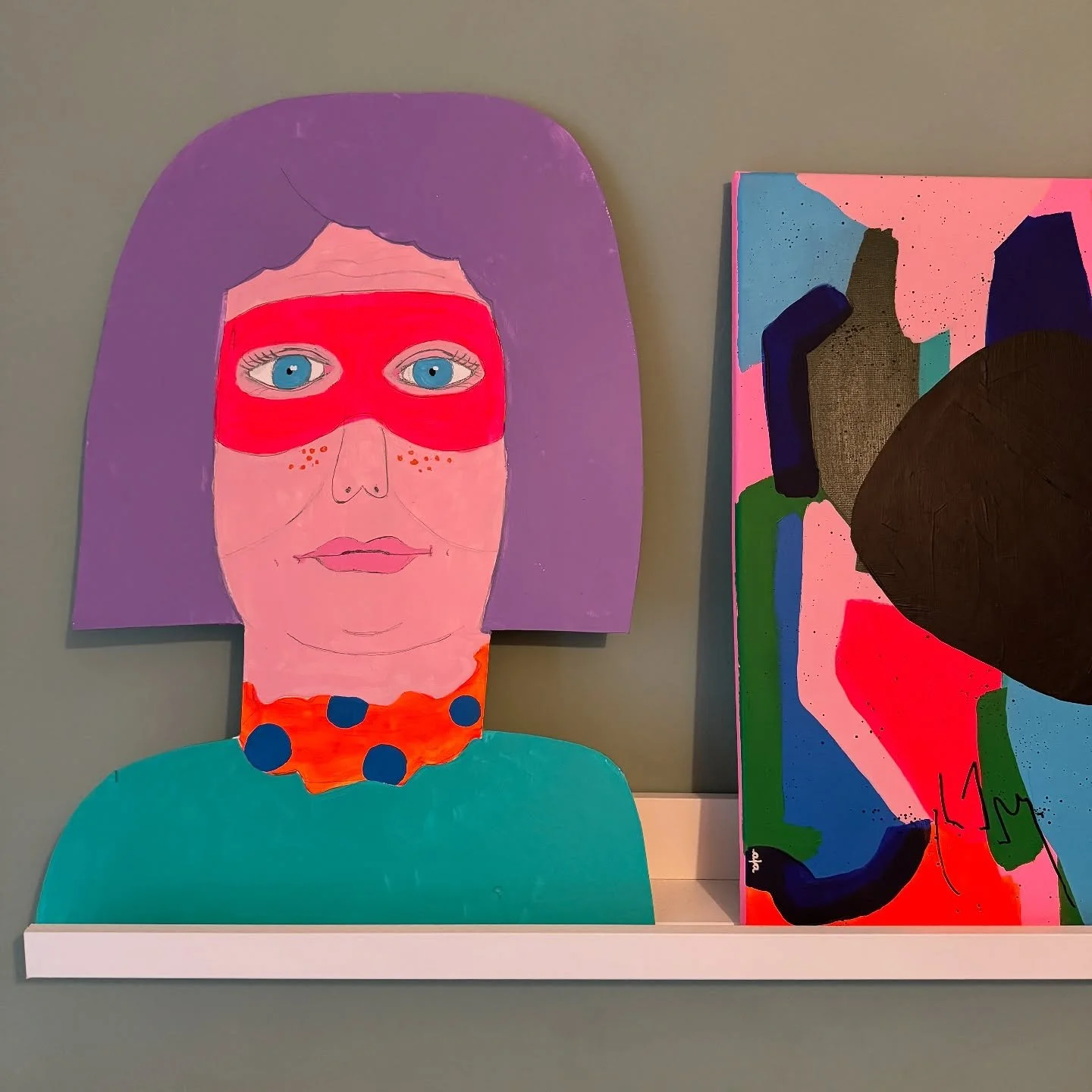 Selbstportrait ✌️ Acryl auf Sperrholzplatte ✌️ #selfportrait #selbstportr&auml;t #acrylicpainting #artwork #artwork #artlovers #art