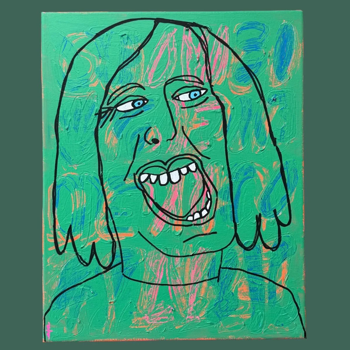 Ein Selbstportrait. AHHHHHHHHH! 📢

 #expressionart #artjourney #artistsoninstagram #acrylicart #acryliconcanvas #artinprogress #intuitiveart #emotionalart #contemporaryart #unexpectedart #artistlife #artprocess #acrylics #acrylicpaintings #artreflec