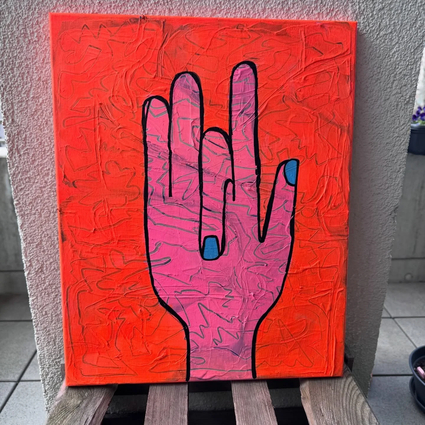 🩷🧡🩵 

Acrylfarben, Acrylmarker auf Leinwand, 50 x 60 cm

#acrylic #canvas #orange #pink #handmade