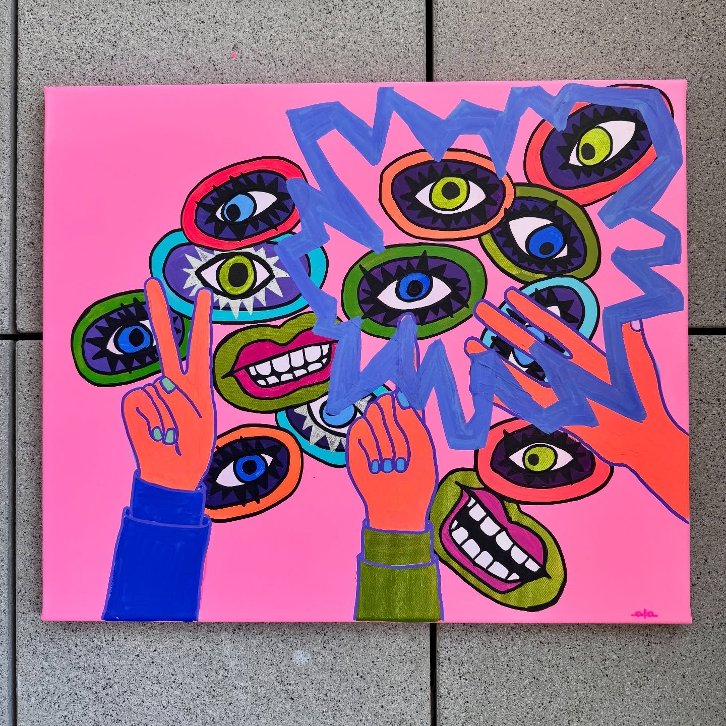 Teil 2 dieser Bildreihe 🩷💚🩵 ✌️👆🤚

Acrylmarker &amp; Acrylfarbe auf Leinwand, 60 x 50 cm

#acrylics #acrylmarker #canvas #pressure