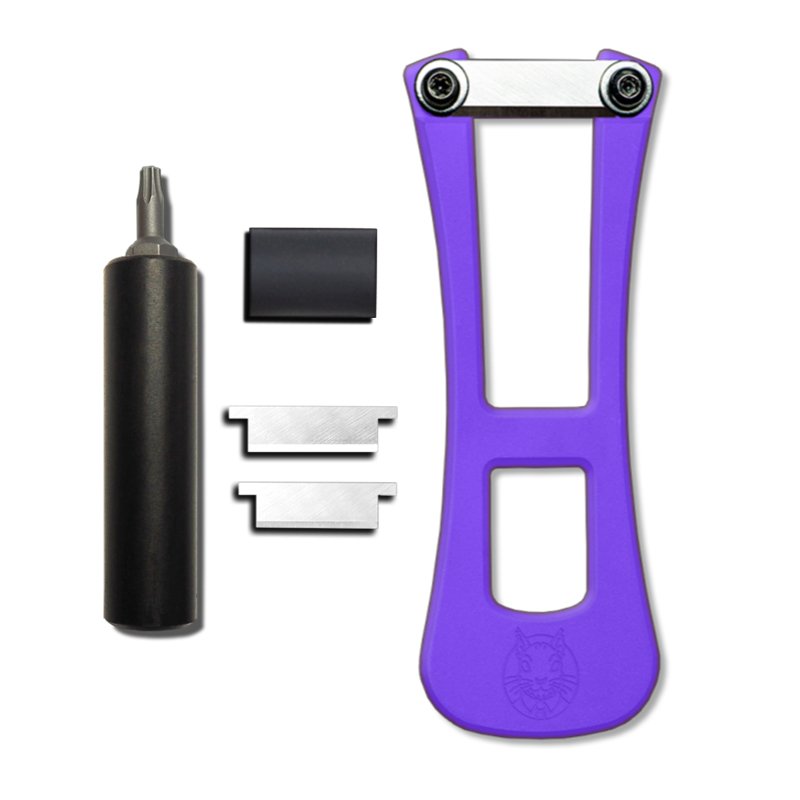 Pack taille-crayon ECUREUIL violet et accessoires