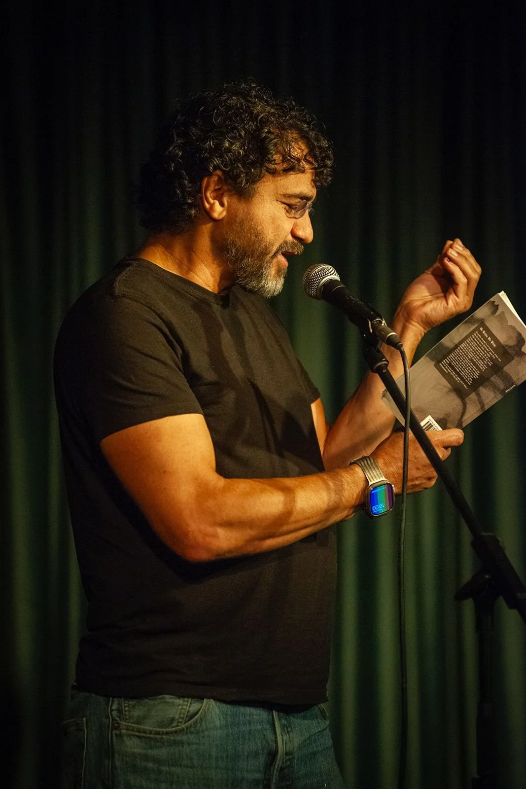 Cauri reading The Pyrography Project