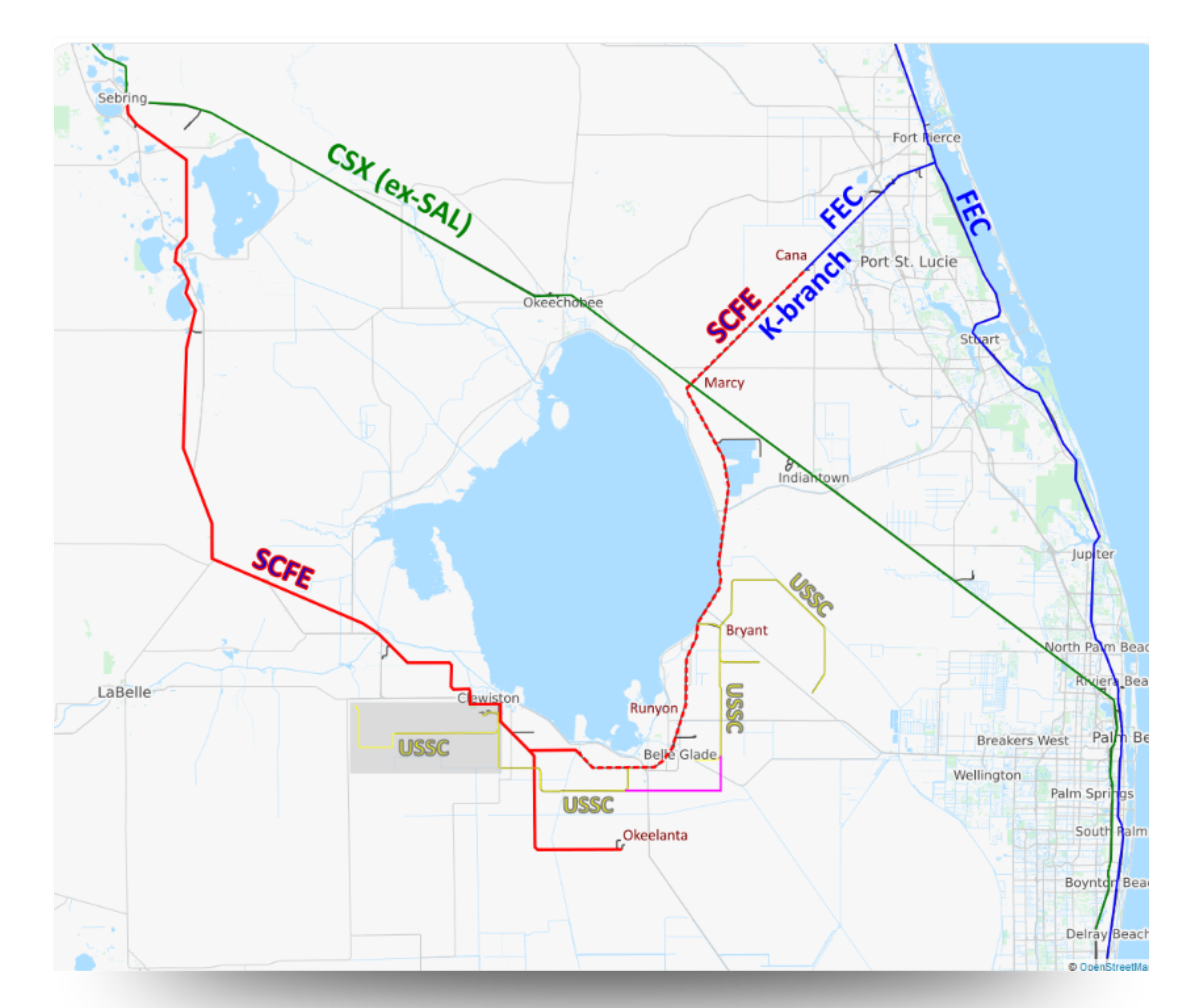 SCFE short line railroad providing freight rail transportation and logistics services in Florida.