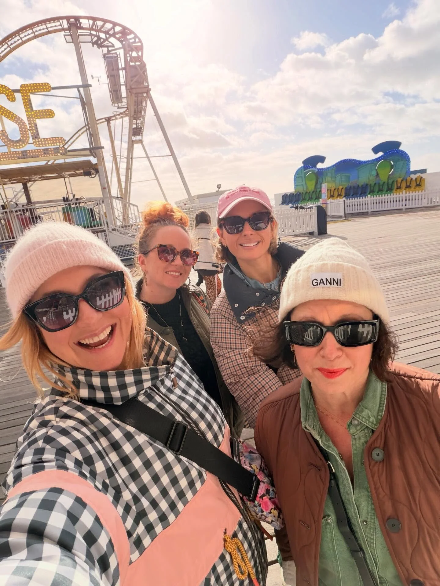 Random outfits &amp; Antics - which range from flower 🌷 arranging and having breakfast with @barbie to enjoying a sunny(!) Bloody Mary on the beach, to getting cold feet at The Pier (actual cold feet 🥶) to wearing shark heads &amp; sequins on a Sun