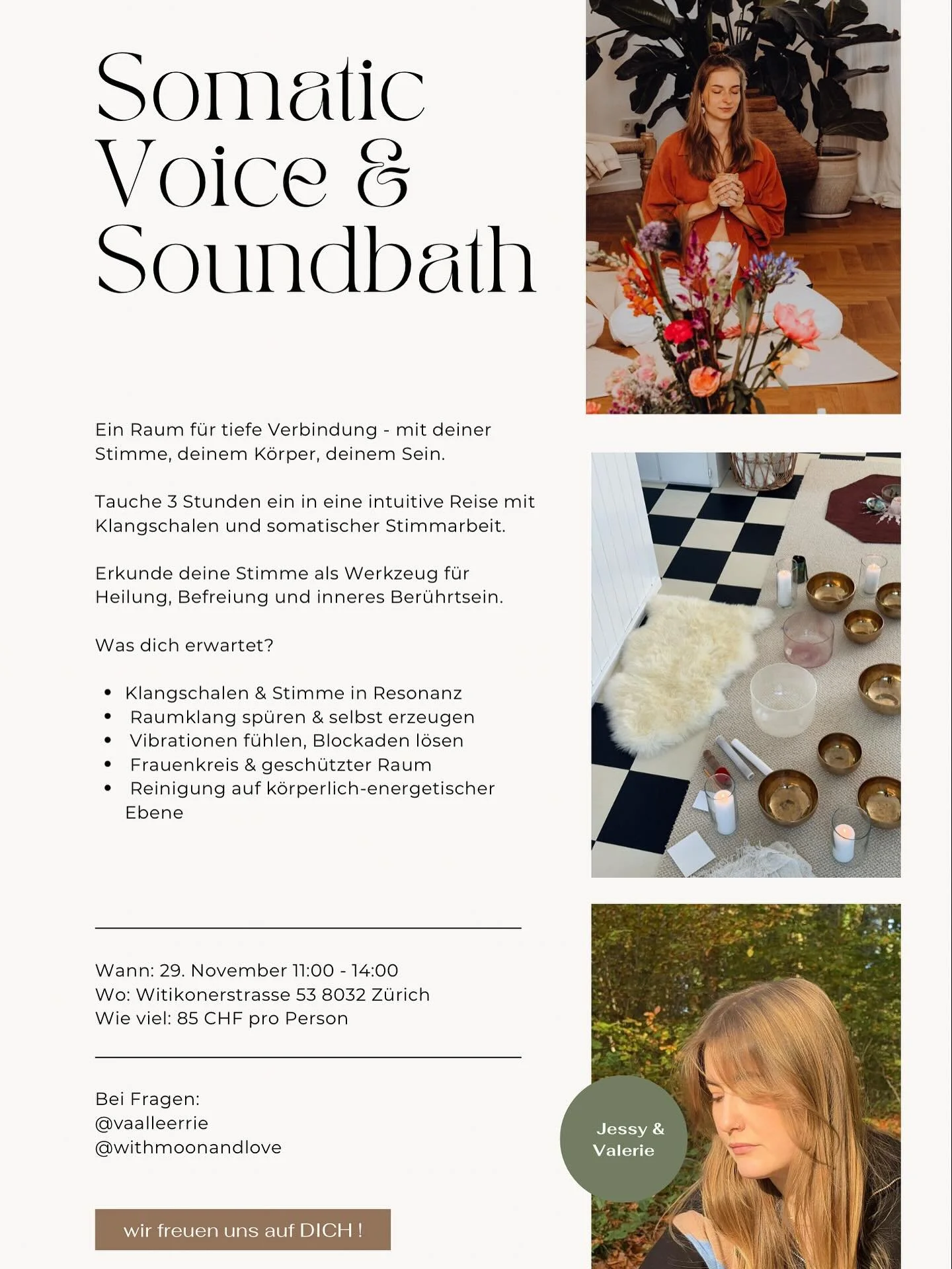 3 Stund f&uuml;r dich und dis Nervesystem. Es wird en entspannti Session. Ameldig via DM✨🤍 #workshop #soundbath #z&uuml;rich #stimmarbeit #somatic #work