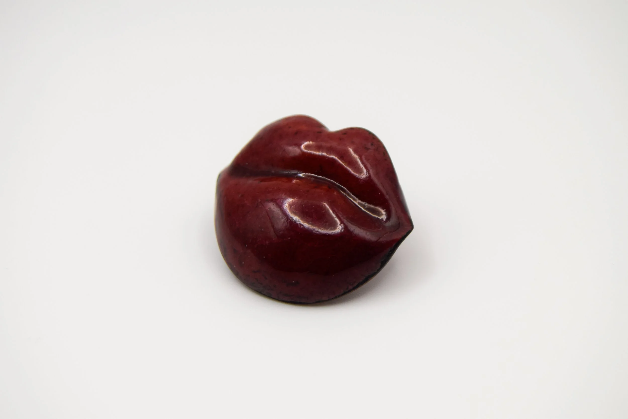 Ruby Pink Lips Brooch