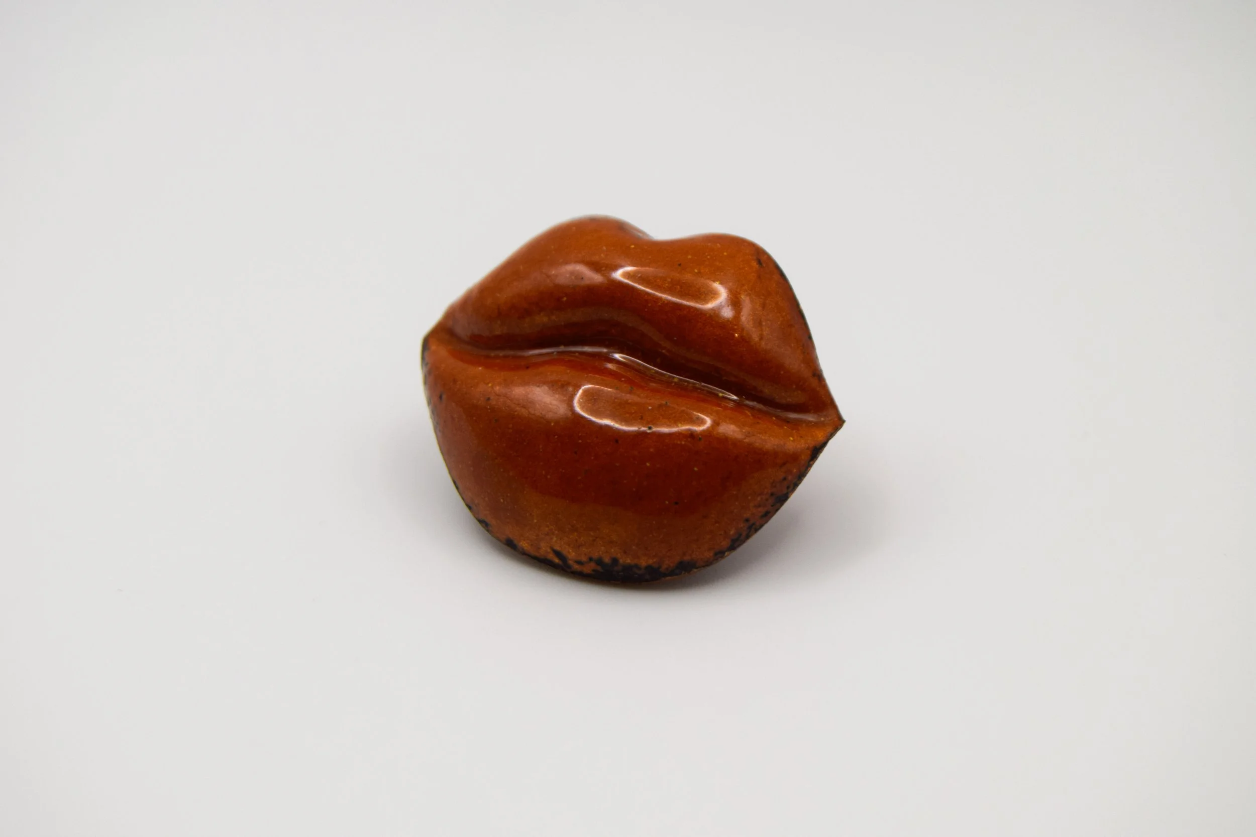 Amber Lips Brooch