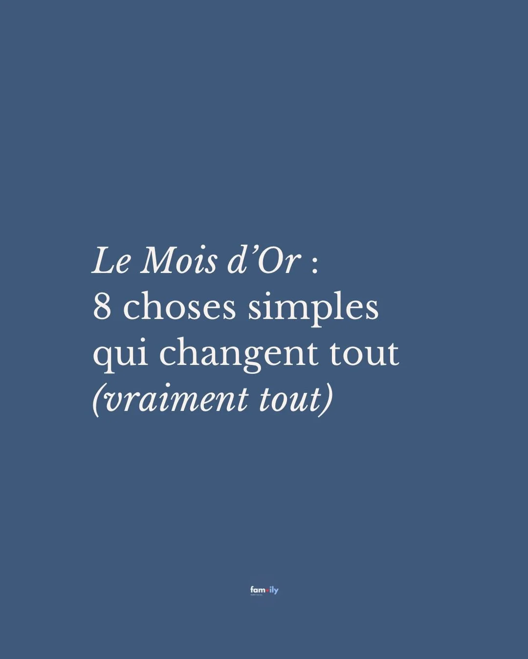 🌙 Le Mois d&rsquo;Or : 8 choses simples qui changent tout.
Le post-partum n&rsquo;est pas un test.
Ce n&rsquo;est pas un moment o&ugrave; il faut &ecirc;tre forte&hellip; c&rsquo;est un moment o&ugrave; il faut &ecirc;tre port&eacute;e.
Dans ce carr