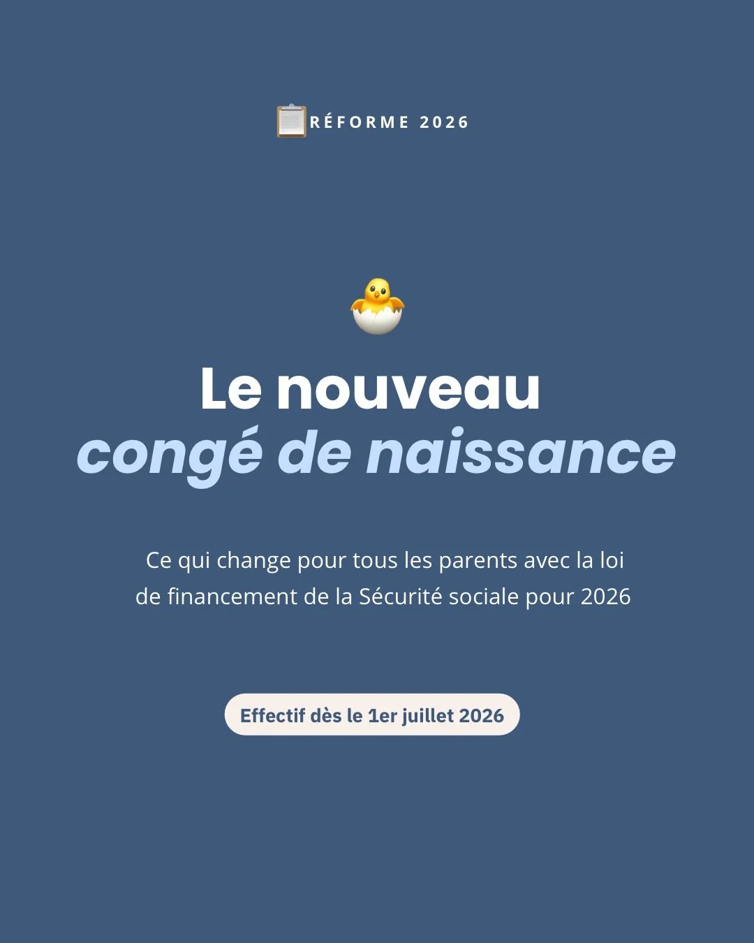 Tu vas bient&ocirc;t accoucher (ou tu viens d&rsquo;avoir un b&eacute;b&eacute;) ? 
Il y a un nouveau droit que tu ne dois absolument pas rater 🔥

D&egrave;s le 1er juillet 2026, un cong&eacute; suppl&eacute;mentaire de naissance entre en vigueur po