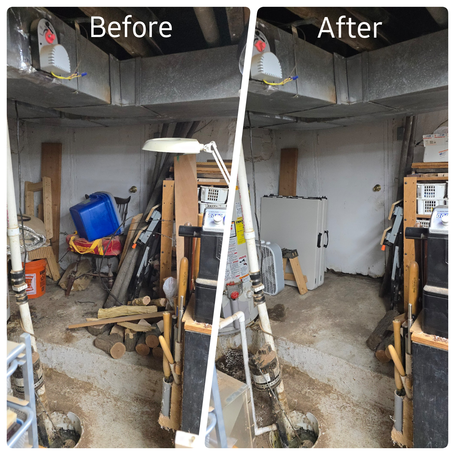 Before & After Basement Corner