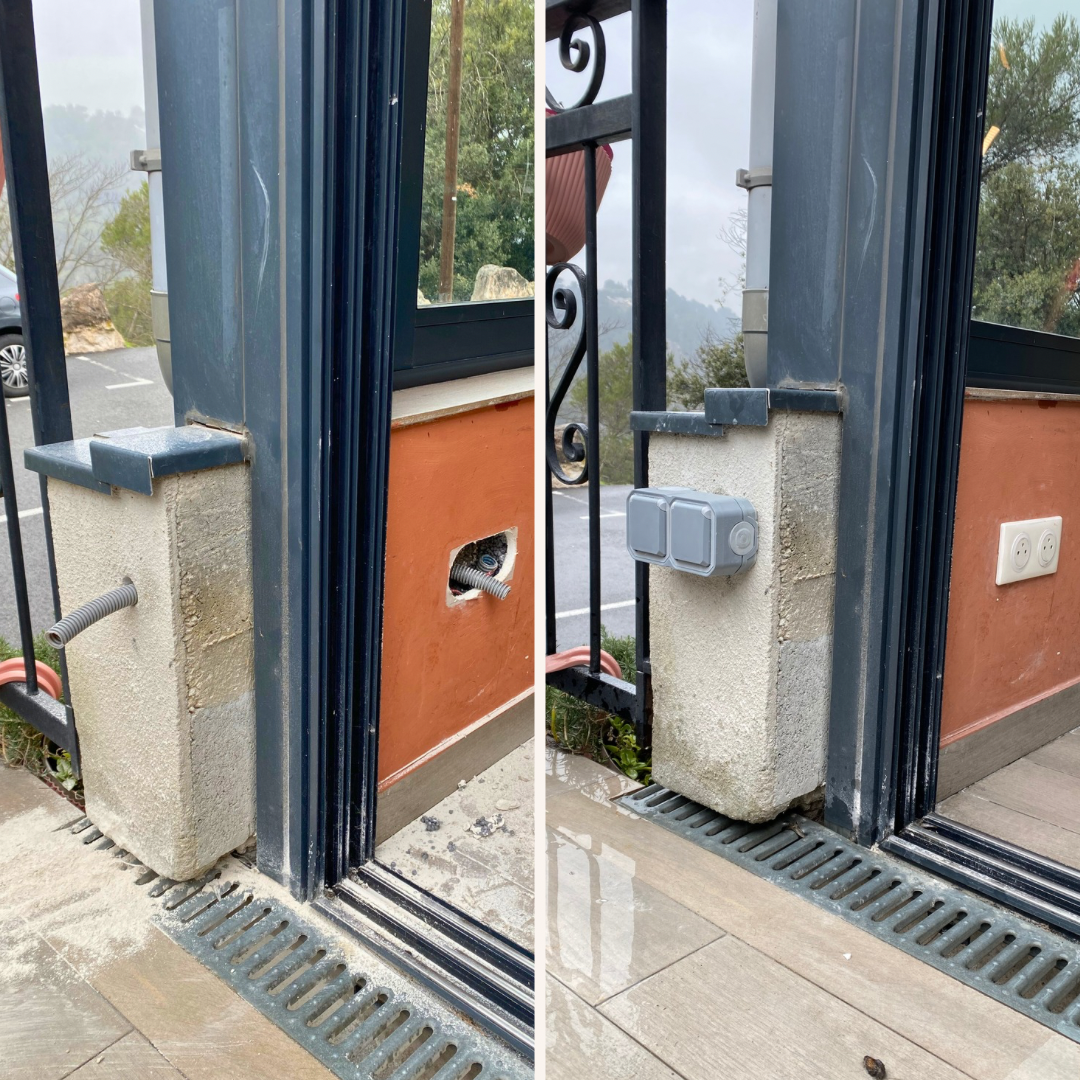 Création prise de courant pro restaurant electricite La Turbie