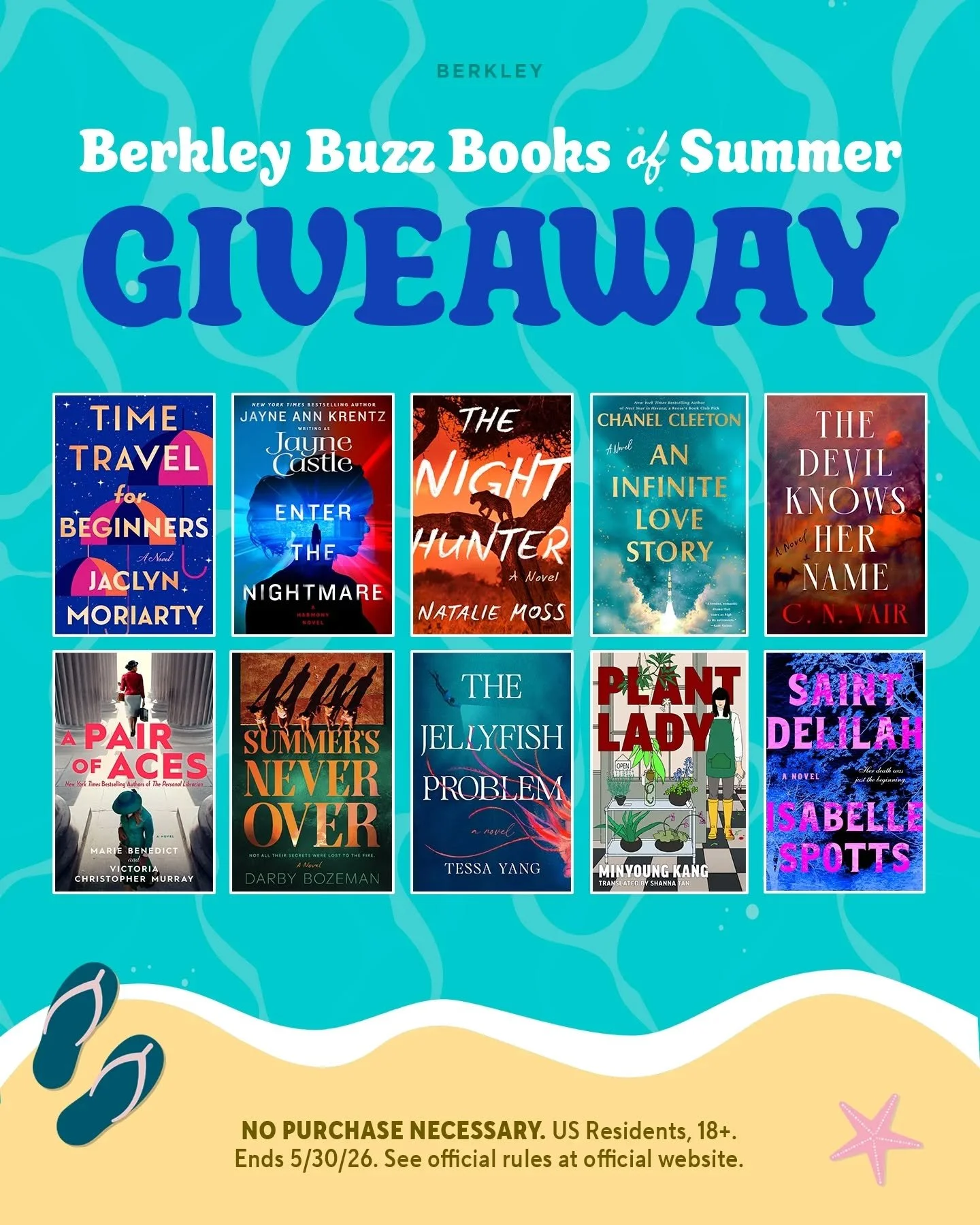 FREE Big bundle of buzzy books to be won! Open for 10 days only!

Oooh tongue tied. 
So grateful to be up next to some incredible Berkley releases this summer! It's free to enter and open from 20 to 30th May for US residents. Link in my bio.