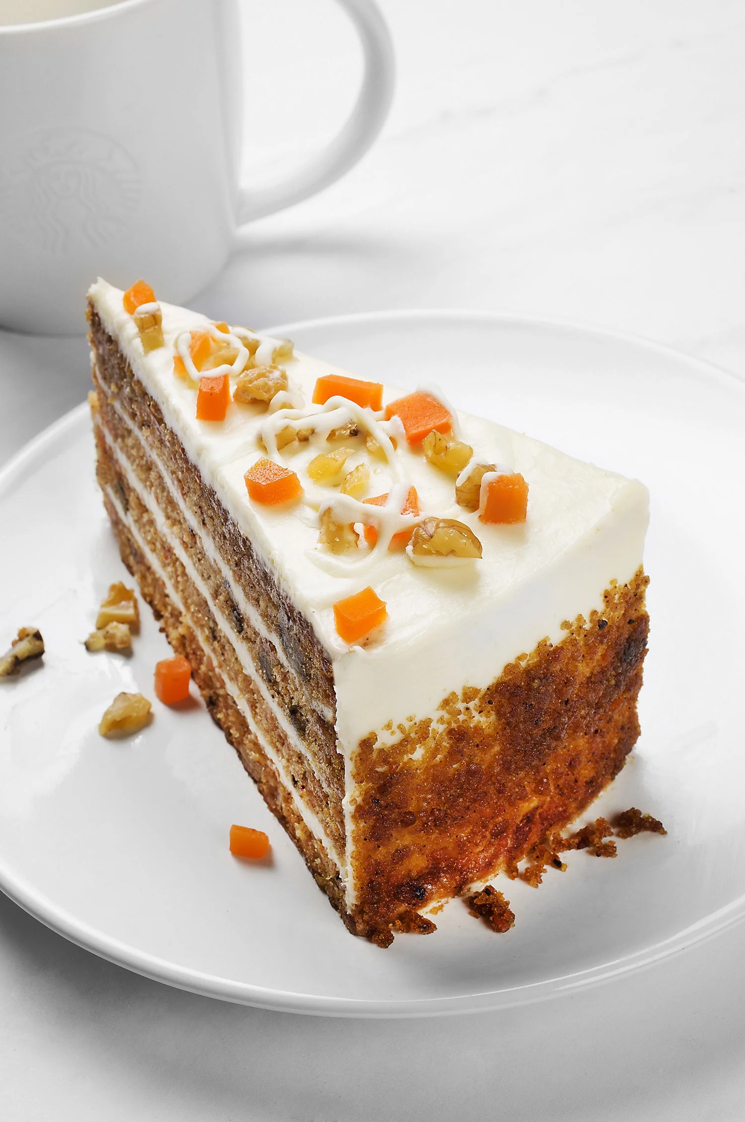 A slice of carrot cake