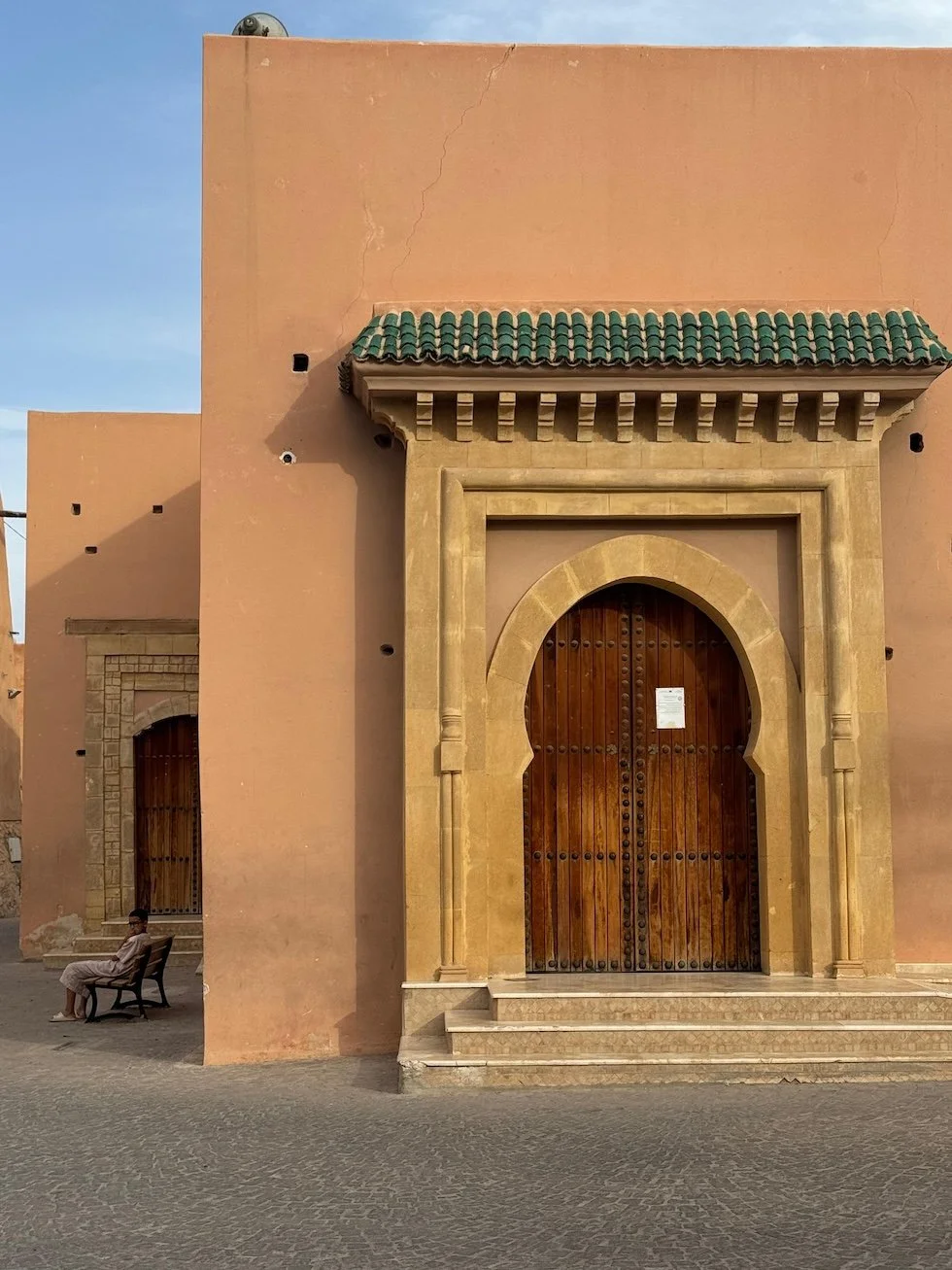 A big door to the Mosque in Tiznit, warm colors