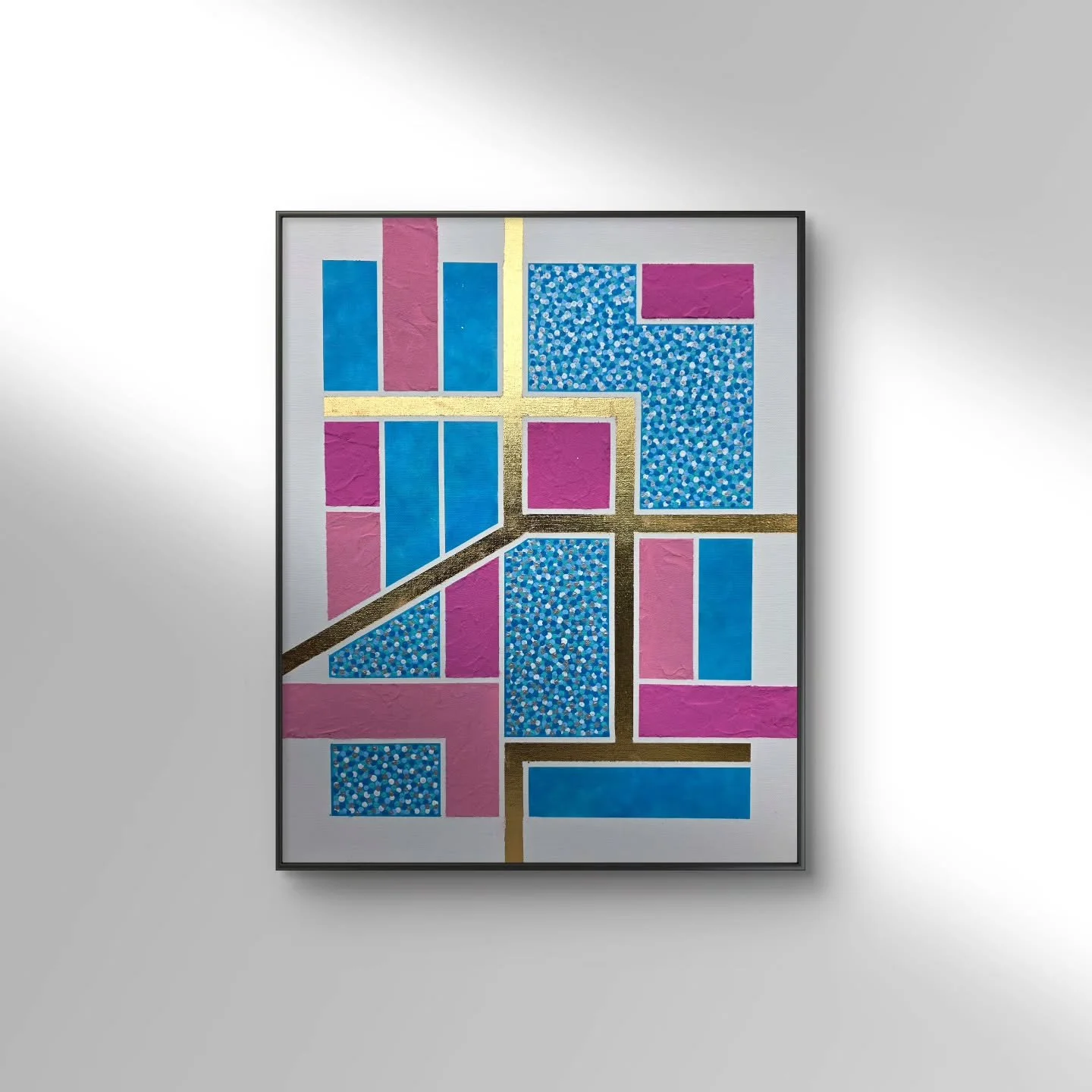 "Untitled"
&bull;
40x50cm
&bull;
Acrylic, textured paste &amp; gold leaf on a primed canvas
&bull;
#tombatesart #newartist #artist #abstractart #abstractpainting #contemporaryabstractart #mixedmediaart #goldleafart #geometricart #art #conte