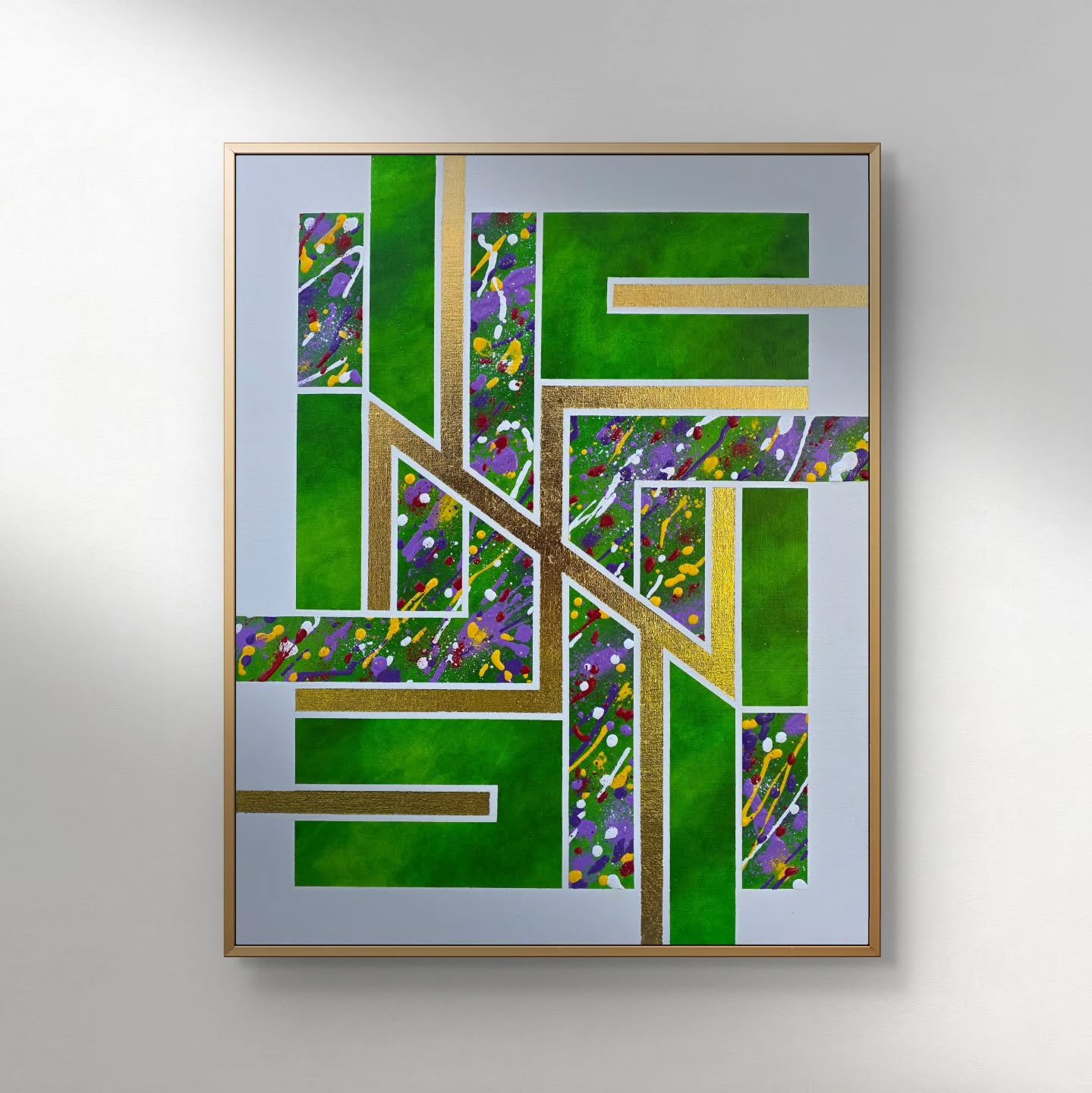 "Fractured Earth" 
&bull;
40x50cm
&bull;
Acrylic &amp; gold leaf on a primed canvas
&bull;
Currently exhibited at @thecorshamgallery untill 15th April 2026 
&bull;
#tombatesart #abstractart #contemporaryart #Corsham #Wiltshire